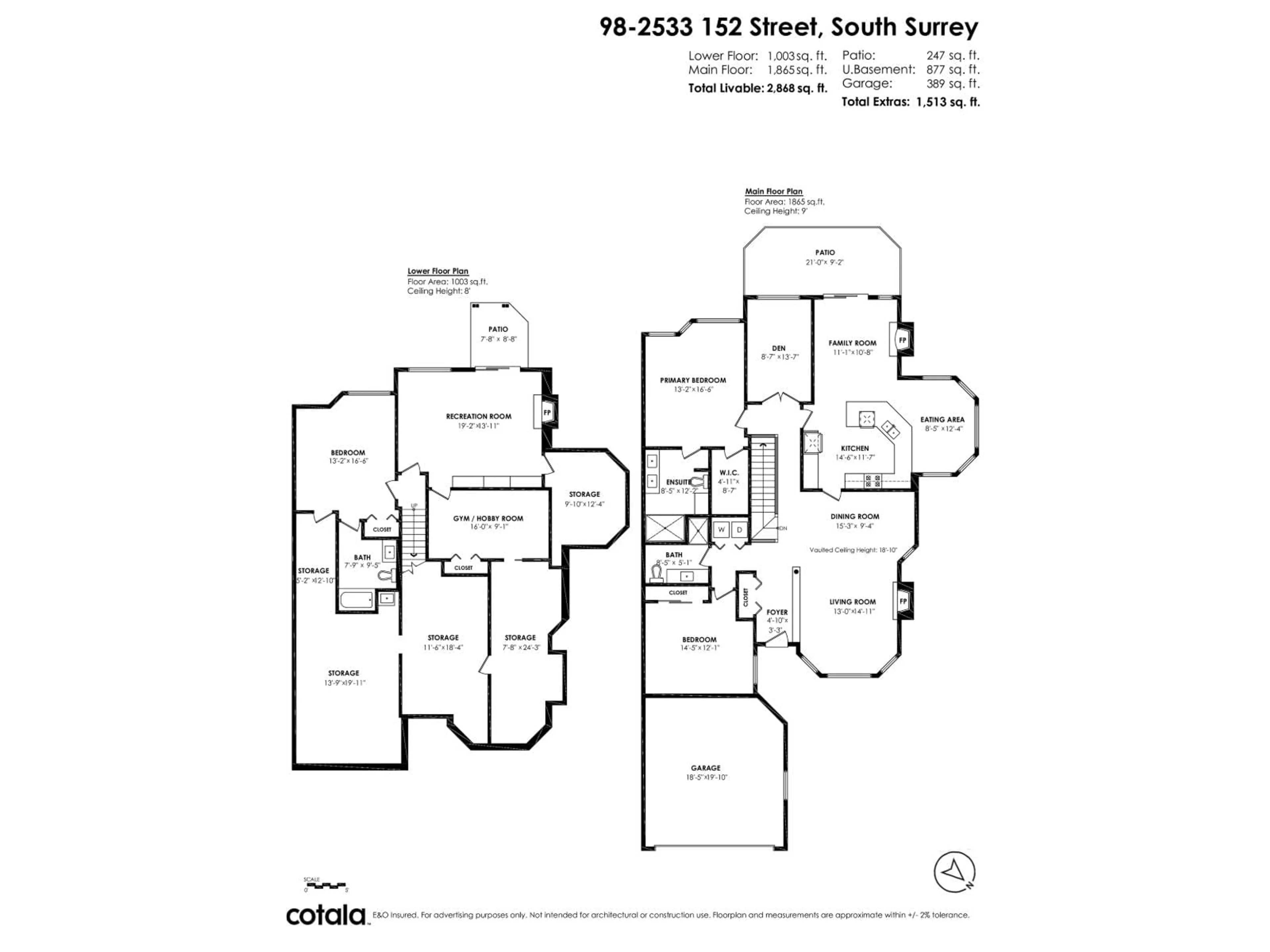 Floor plan for 98 - 2533 152 STREET, Surrey British Columbia V4P1N4