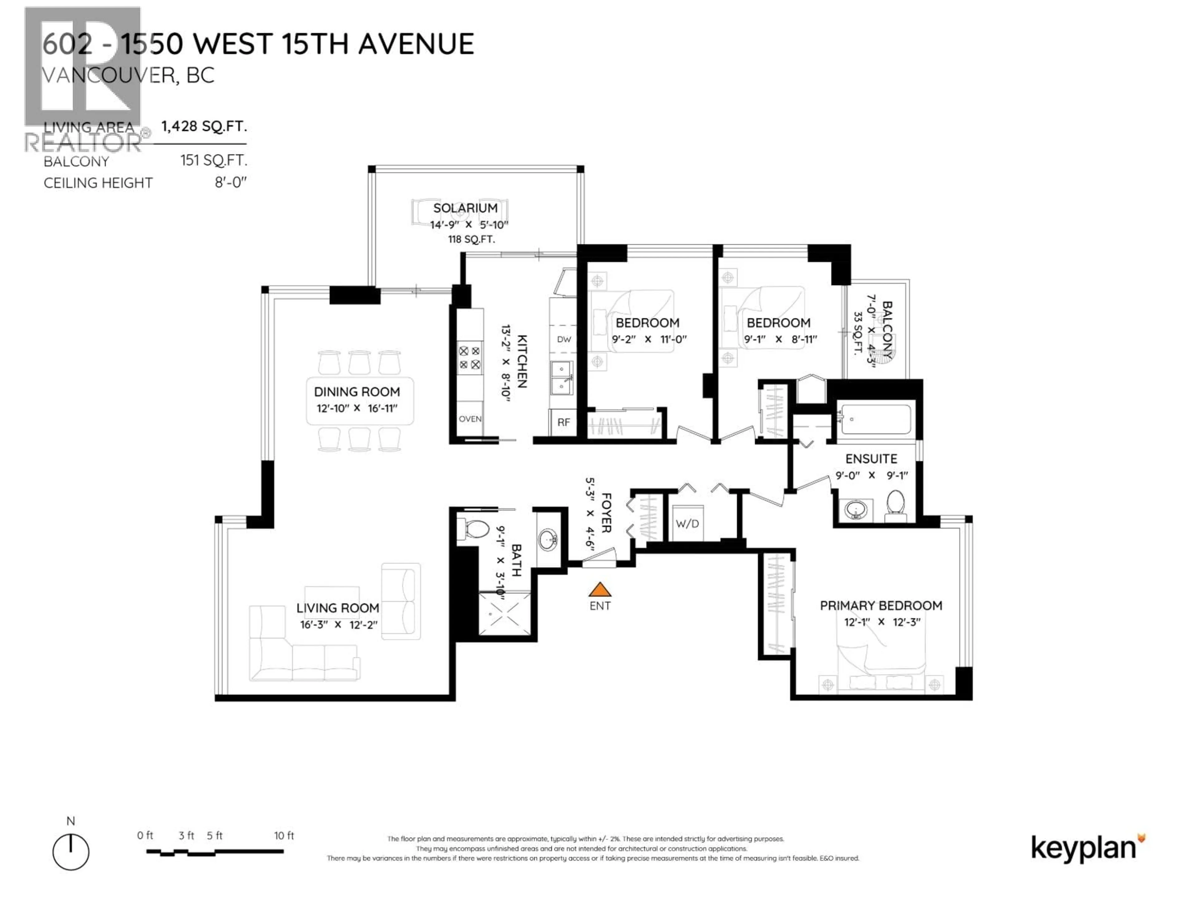 Floor plan for 602 - 1550 15TH AVENUE, Vancouver British Columbia V6J2K6