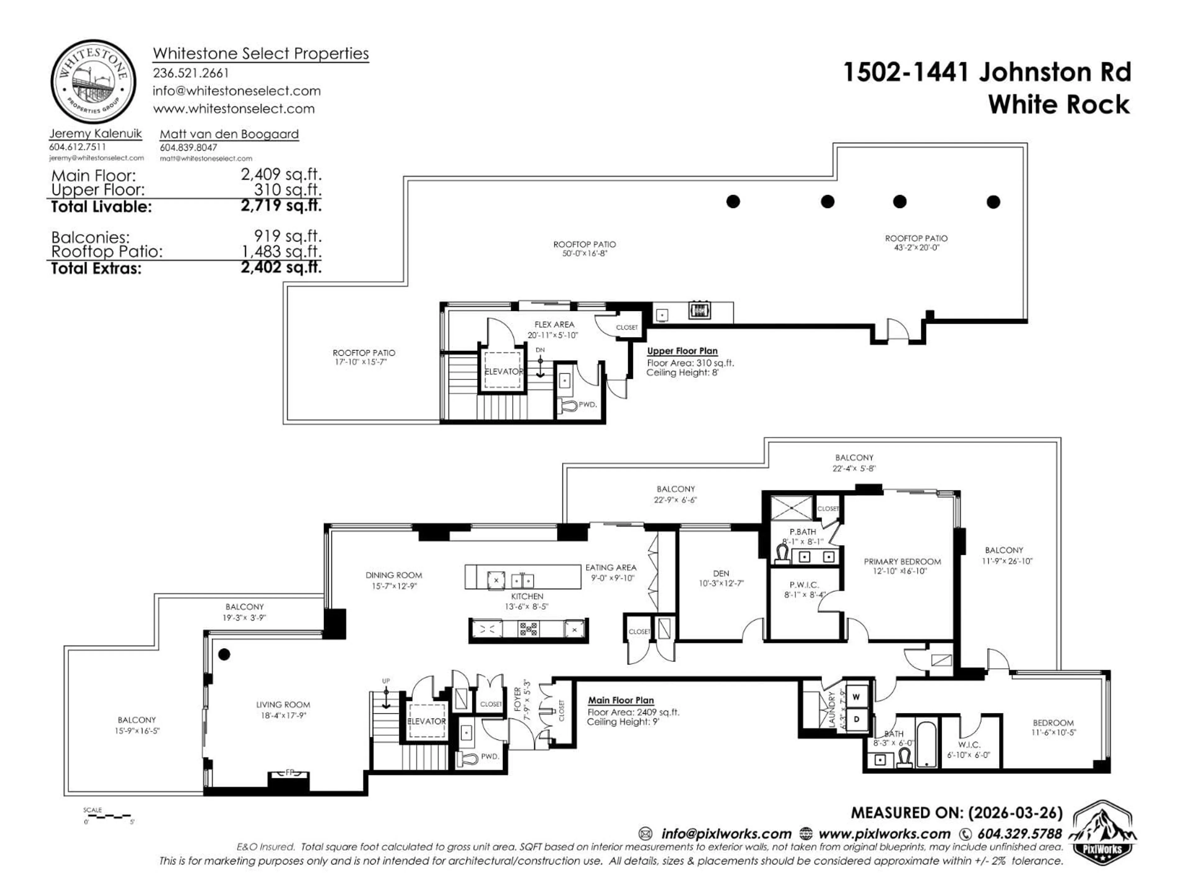 Floor plan for 1502 - 1441 JOHNSTON ROAD, White Rock British Columbia V4B3Z4