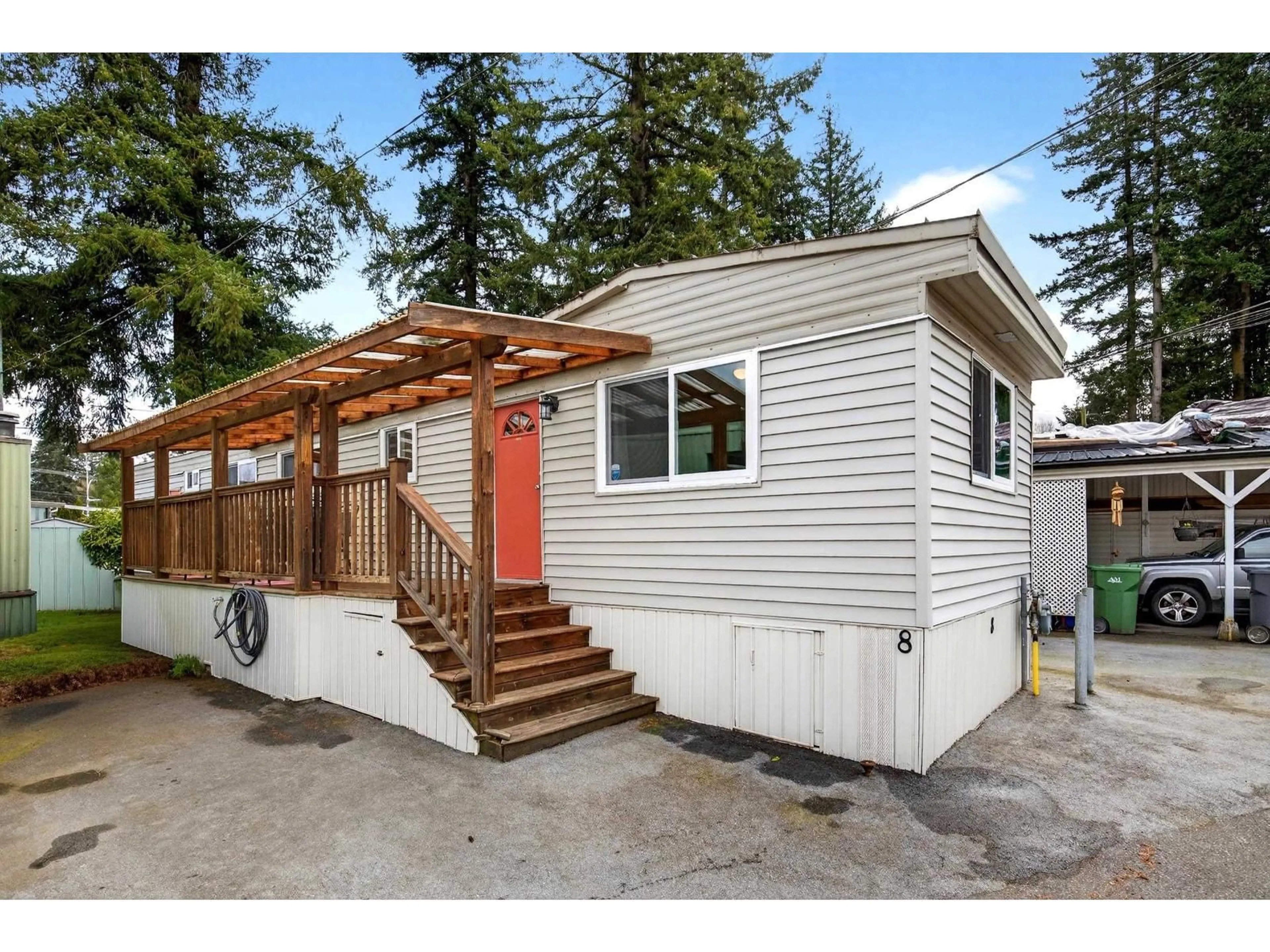 Home with vinyl exterior material, street for 8 - 24330 FRASER HIGHWAY, Langley British Columbia V2Z1N2