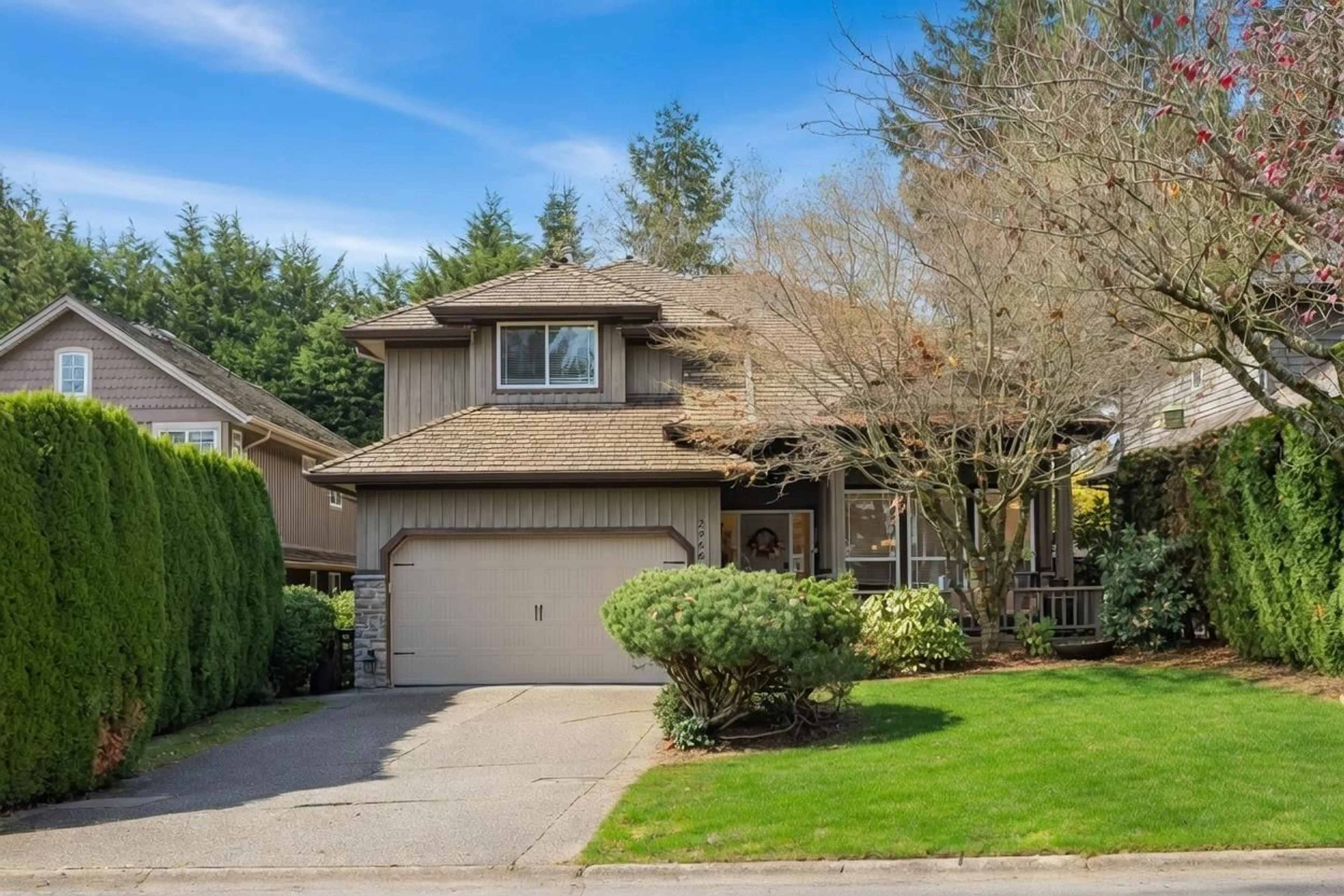 Home with vinyl exterior material, street for 2966 147A STREET, Surrey British Columbia V4P3E6