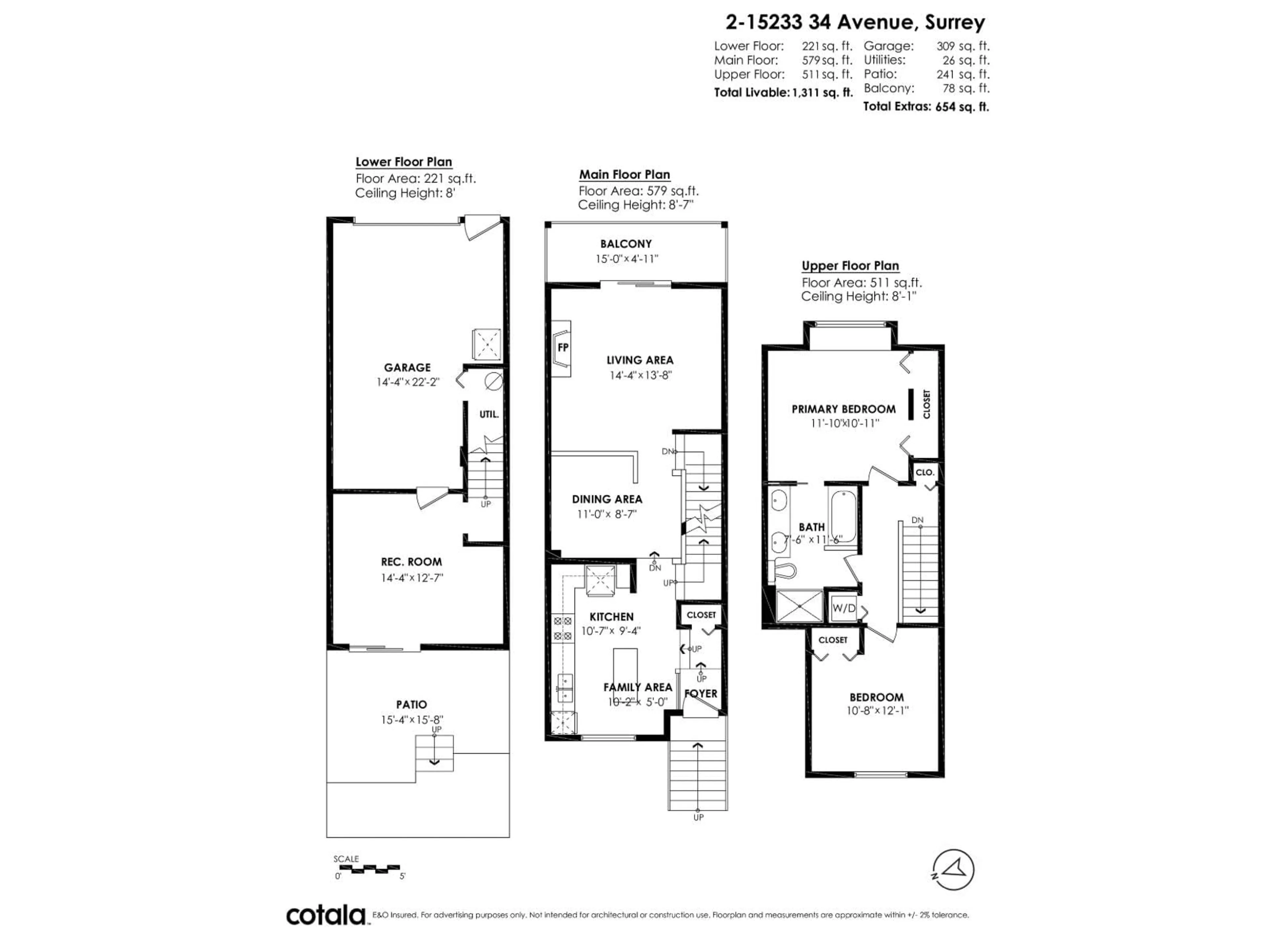 Floor plan for 2 - 15233 34 AVENUE, Surrey British Columbia V3Z2T7