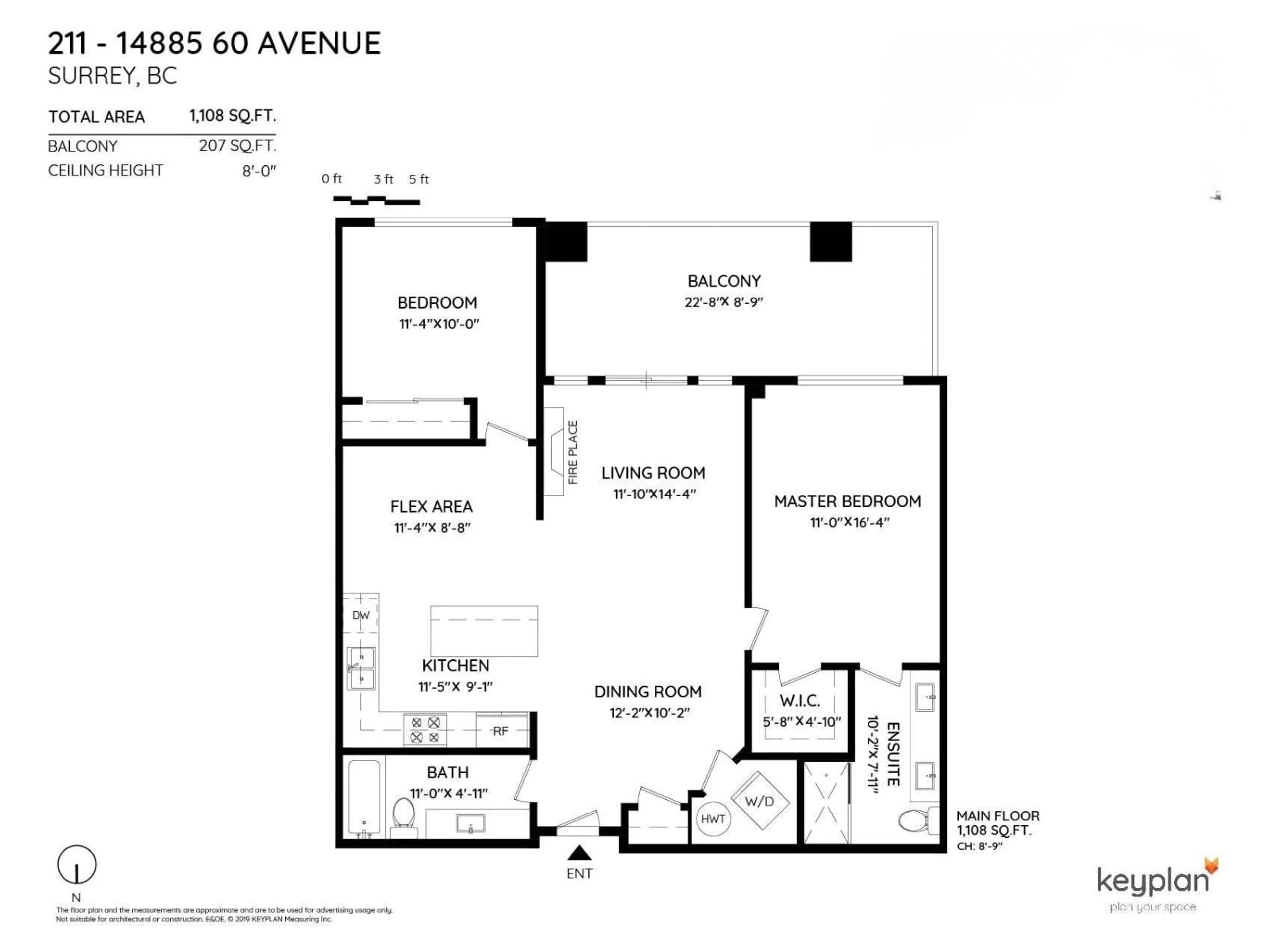 Floor plan for 211 - 14885 60 AVENUE, Surrey British Columbia V3S1R8