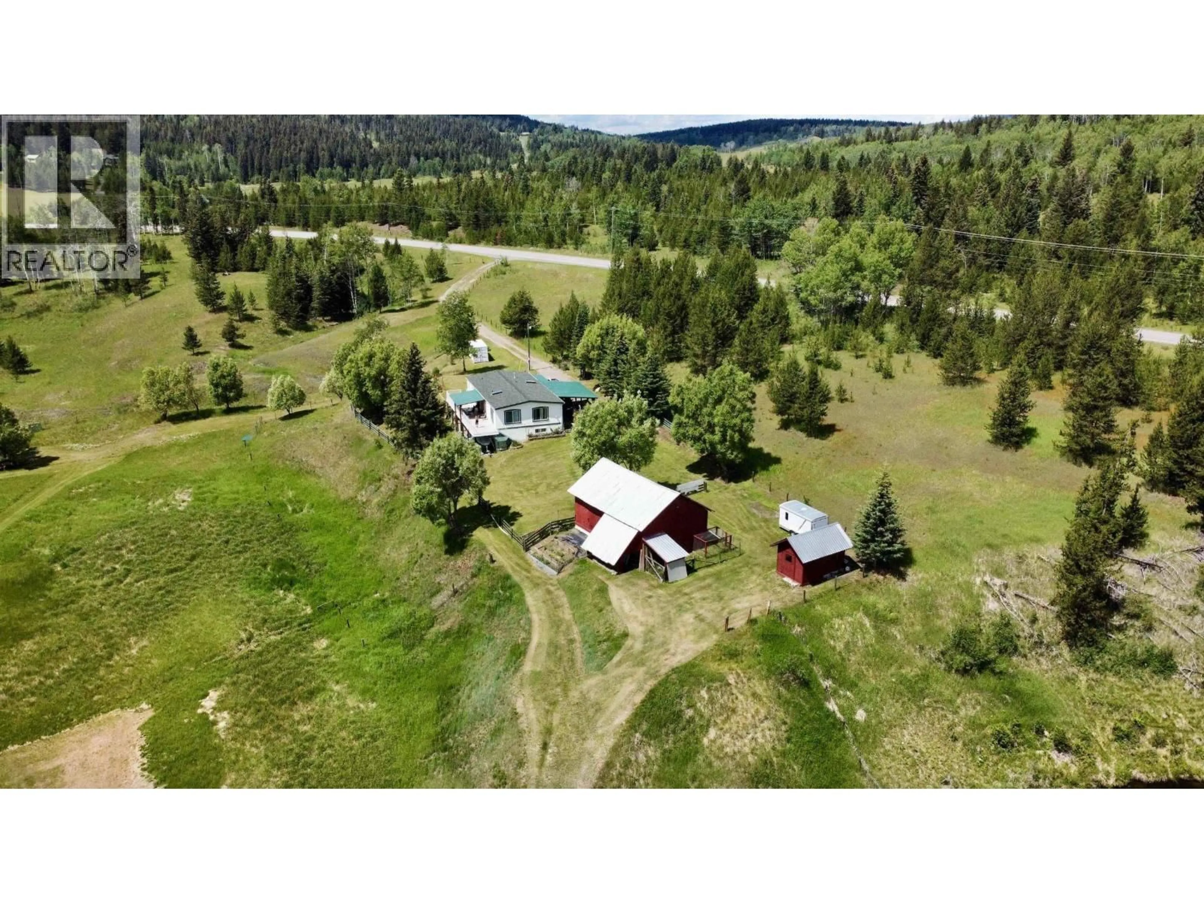 A pic from outside/outdoor area/front of a property/back of a property/a pic from drone, mountain view for 5307 CANIM HENDRIX LAKE ROAD, 100 Mile House British Columbia V0K2E1