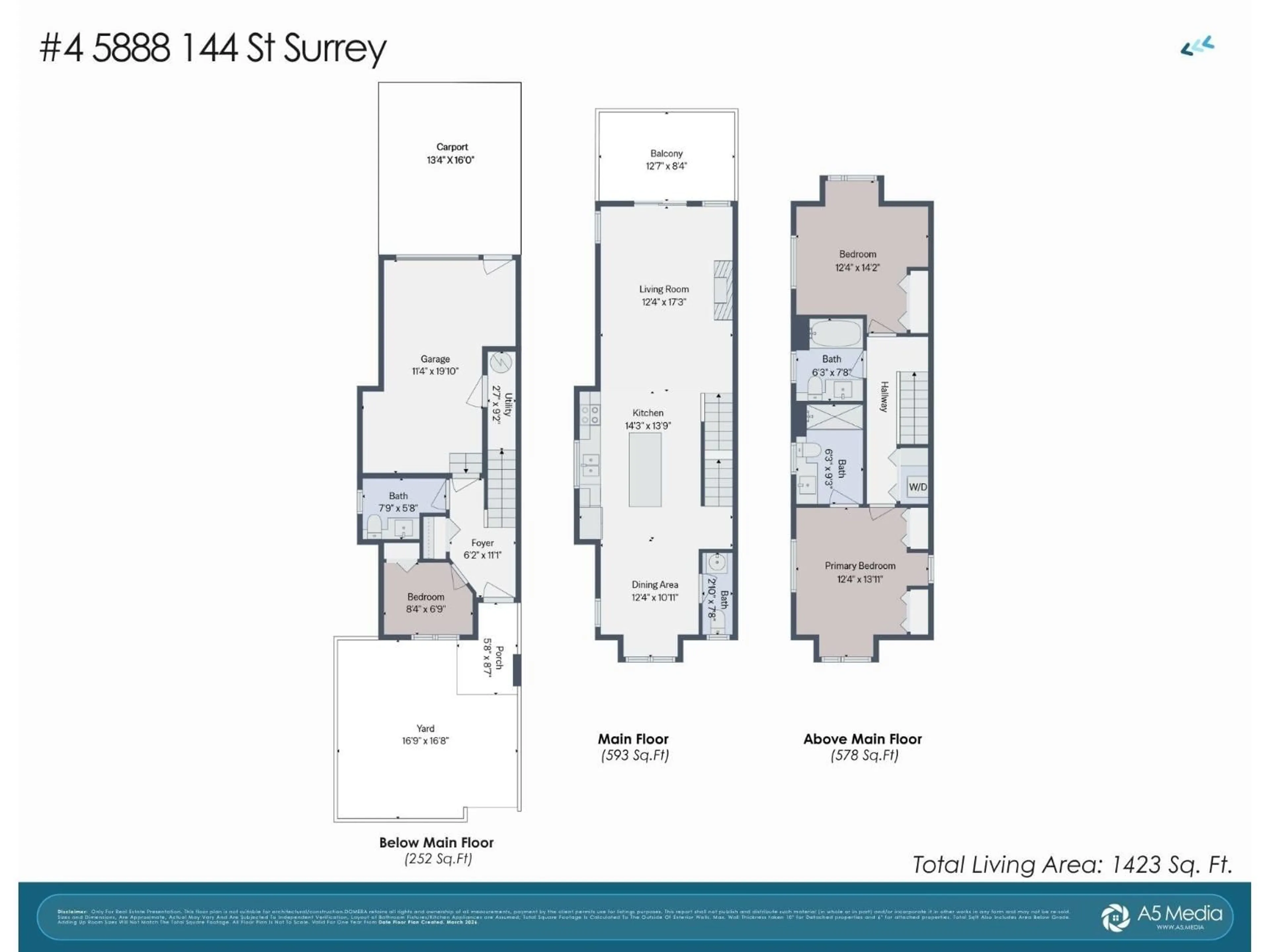 Floor plan for 4 - 5888 144 STREET, Surrey British Columbia V3X0G8