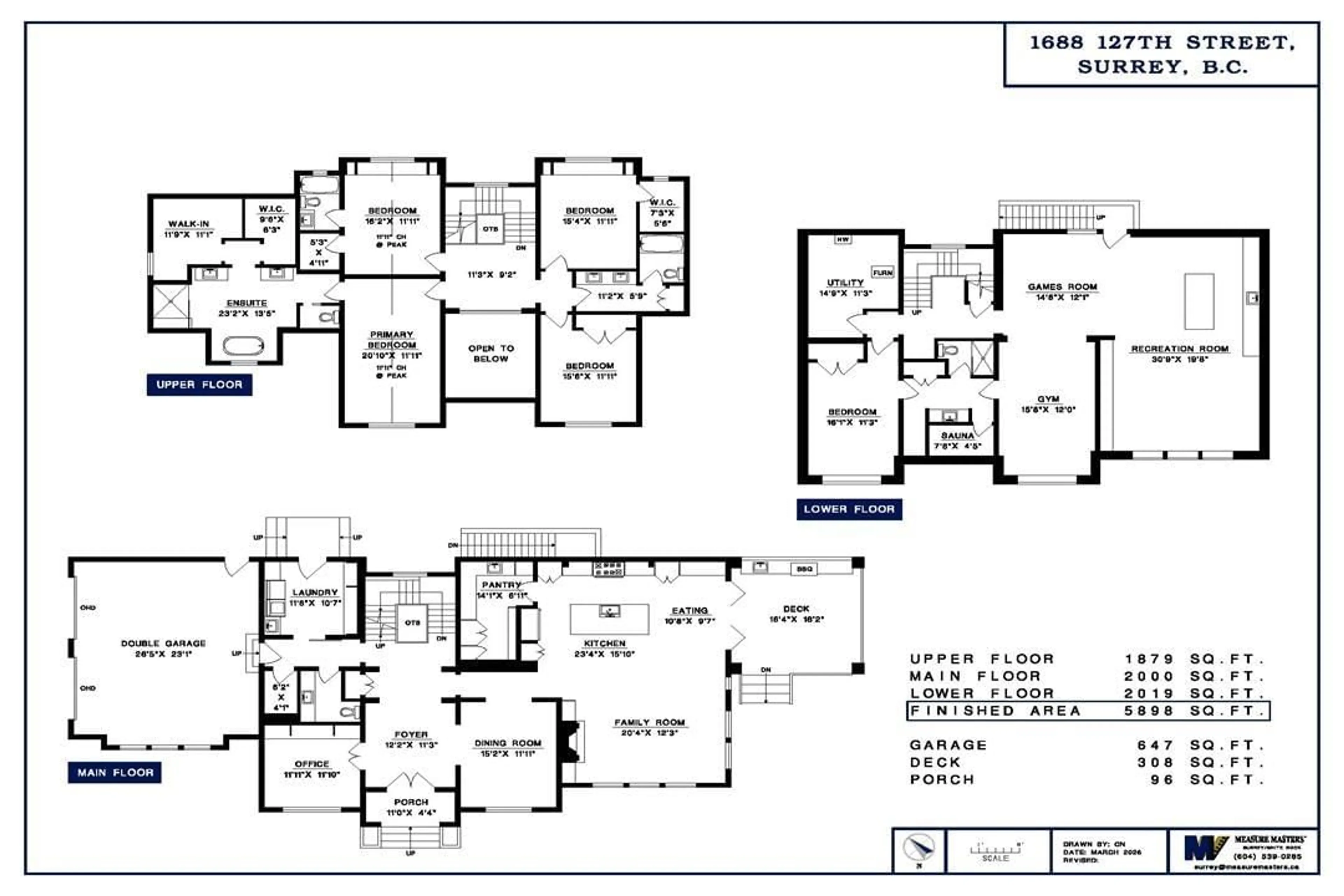 Floor plan for 1688 127 STREET, Surrey British Columbia V4A3S1