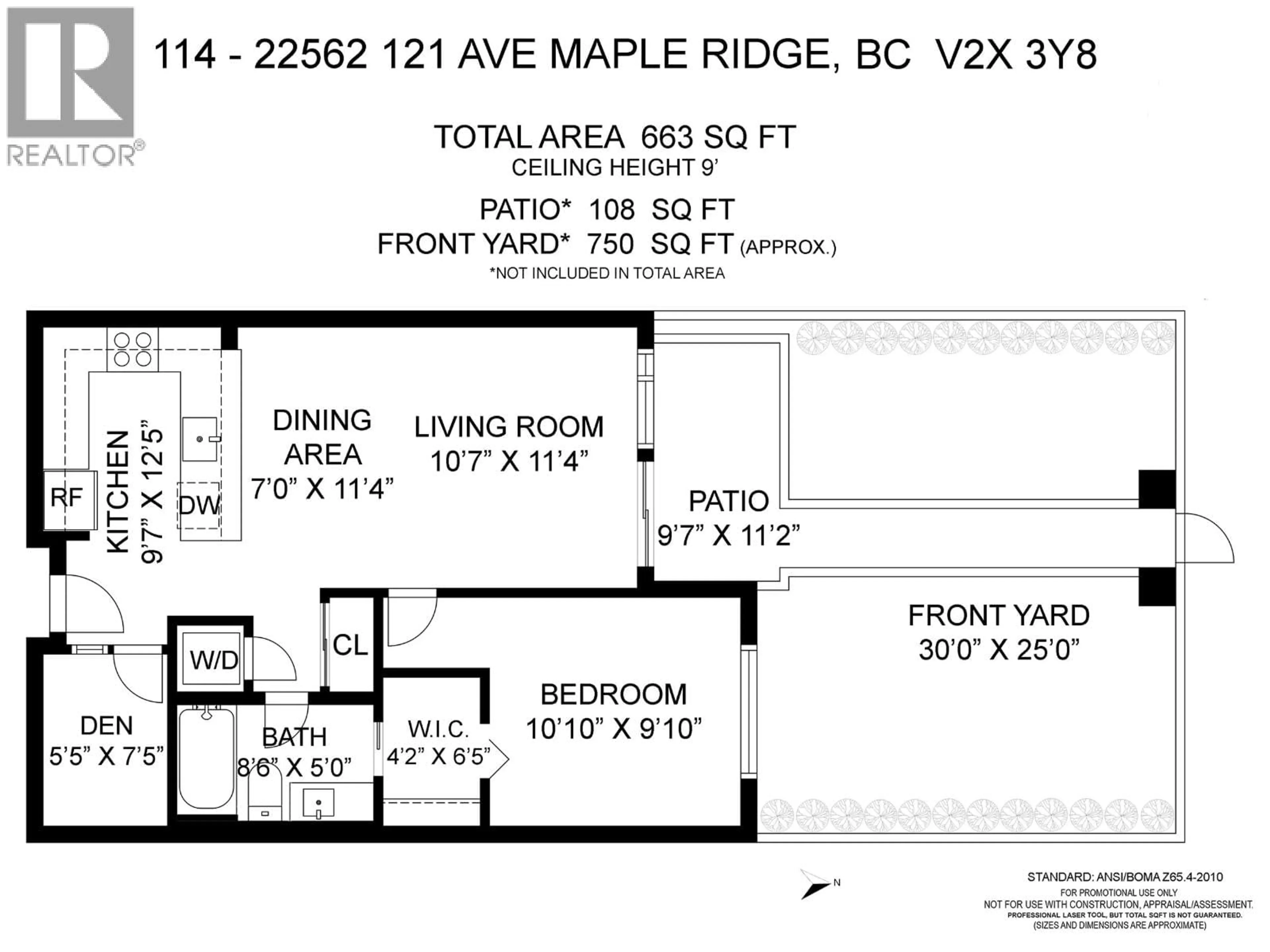 Floor plan for 114 - 22562 121 STREET, Maple Ridge British Columbia V2X3Y8