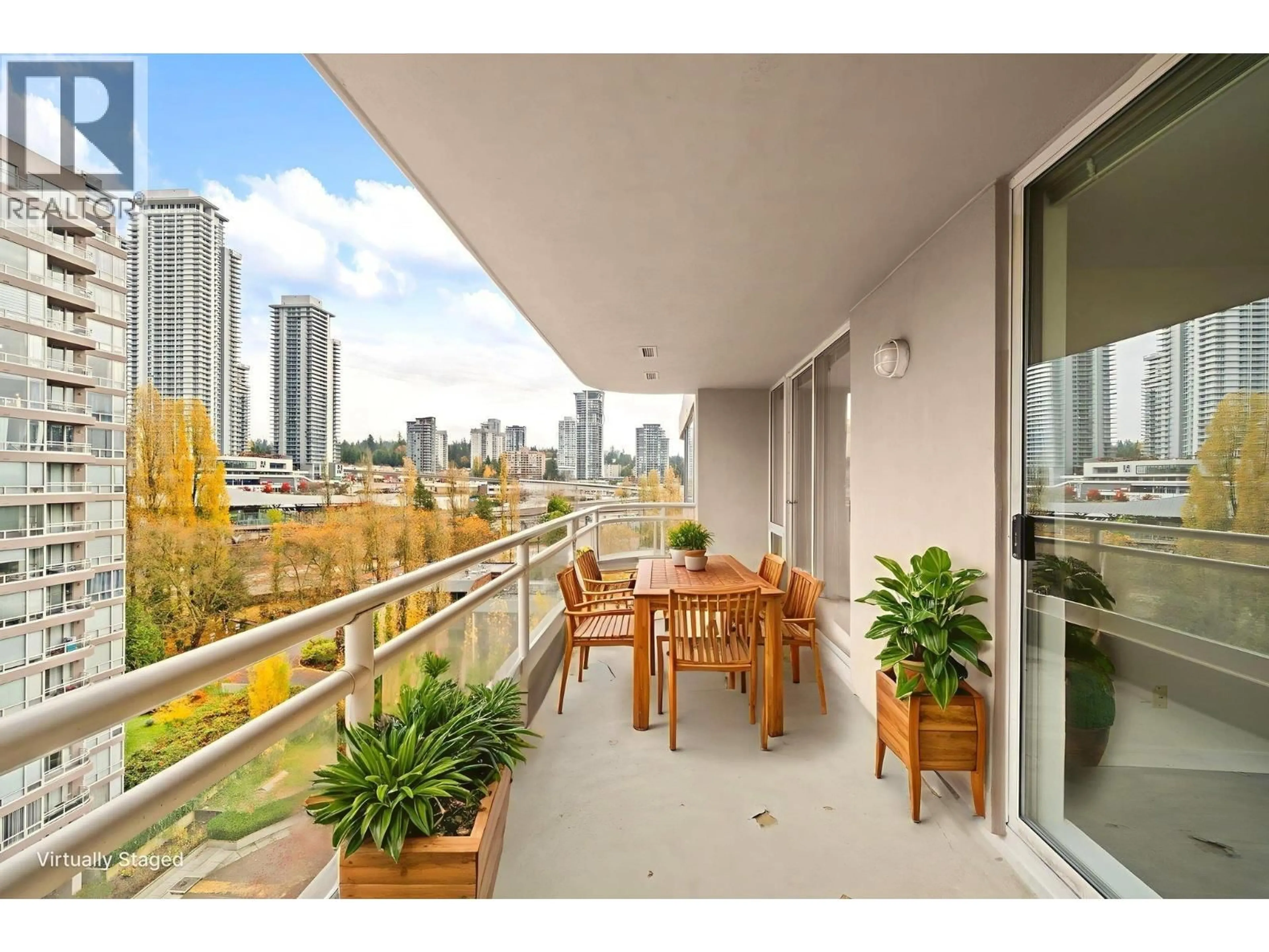 Patio, city buildings view from balcony for 1101 - 9623 MANCHESTER DRIVE, Burnaby British Columbia V3N4Y8