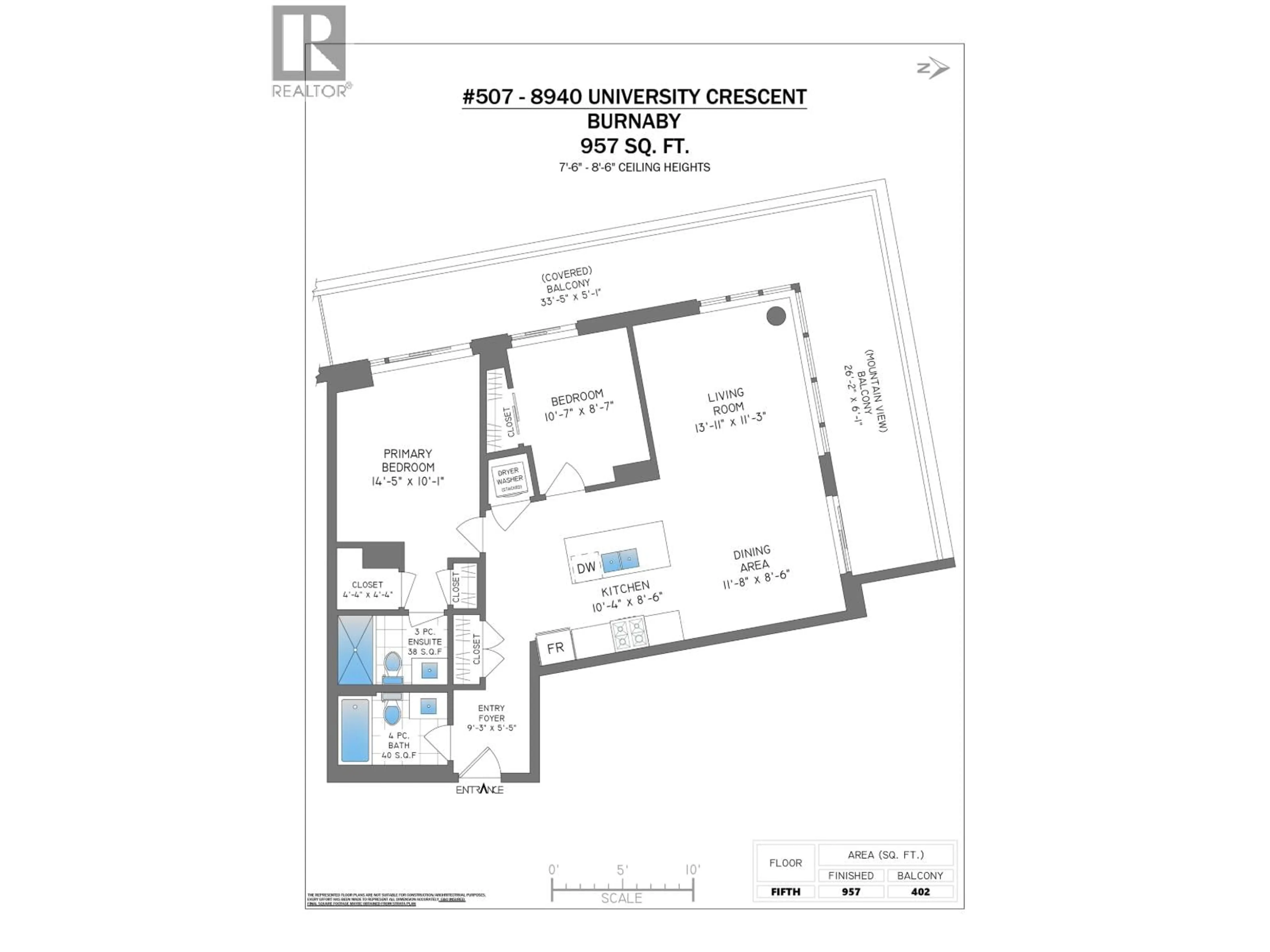 Floor plan for 507 - 8940 UNIVERSITY CRESCENT, Burnaby British Columbia V5A0E7