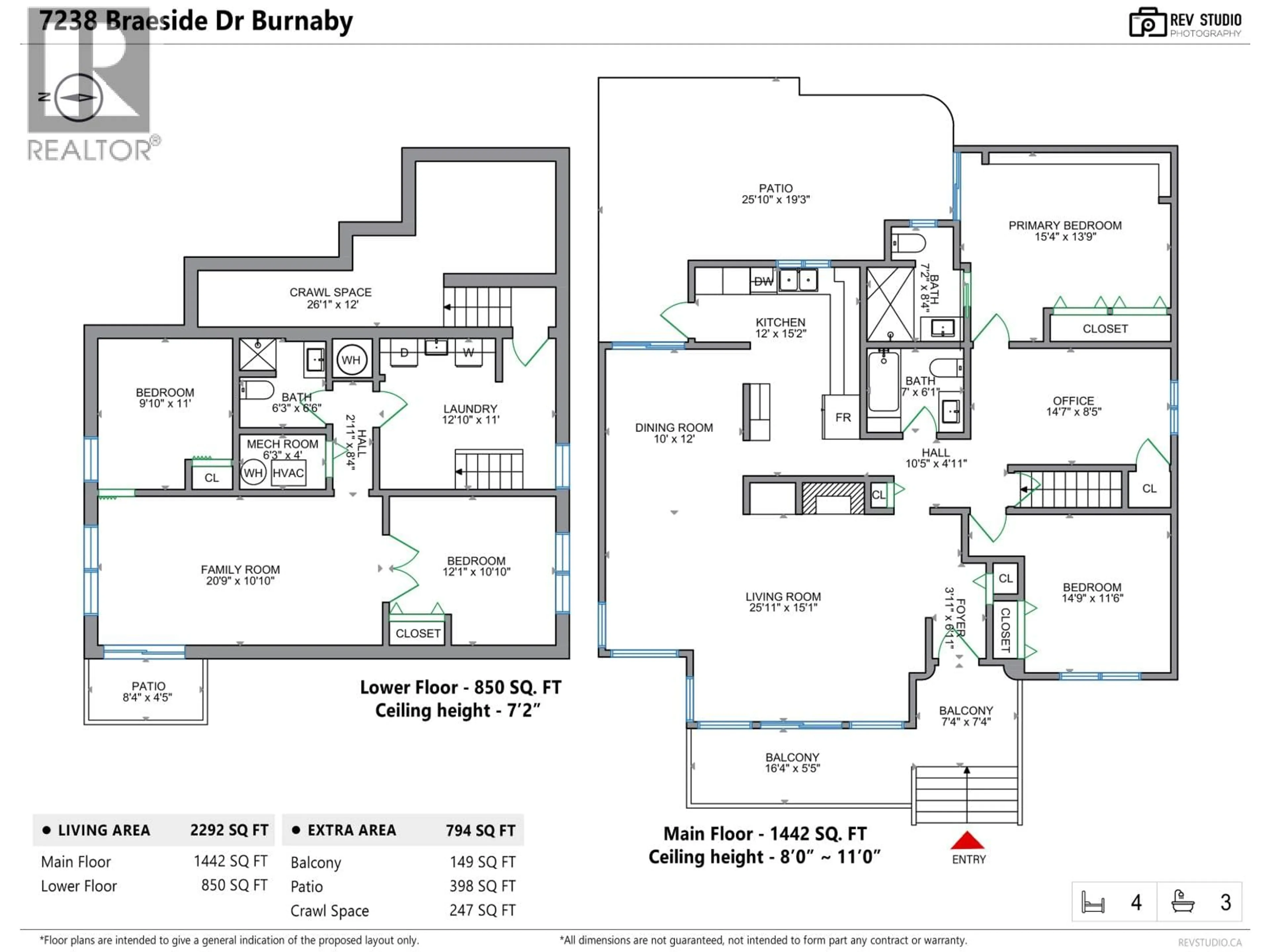 Floor plan for 7238 BRAESIDE DRIVE, Burnaby British Columbia V5A1E8