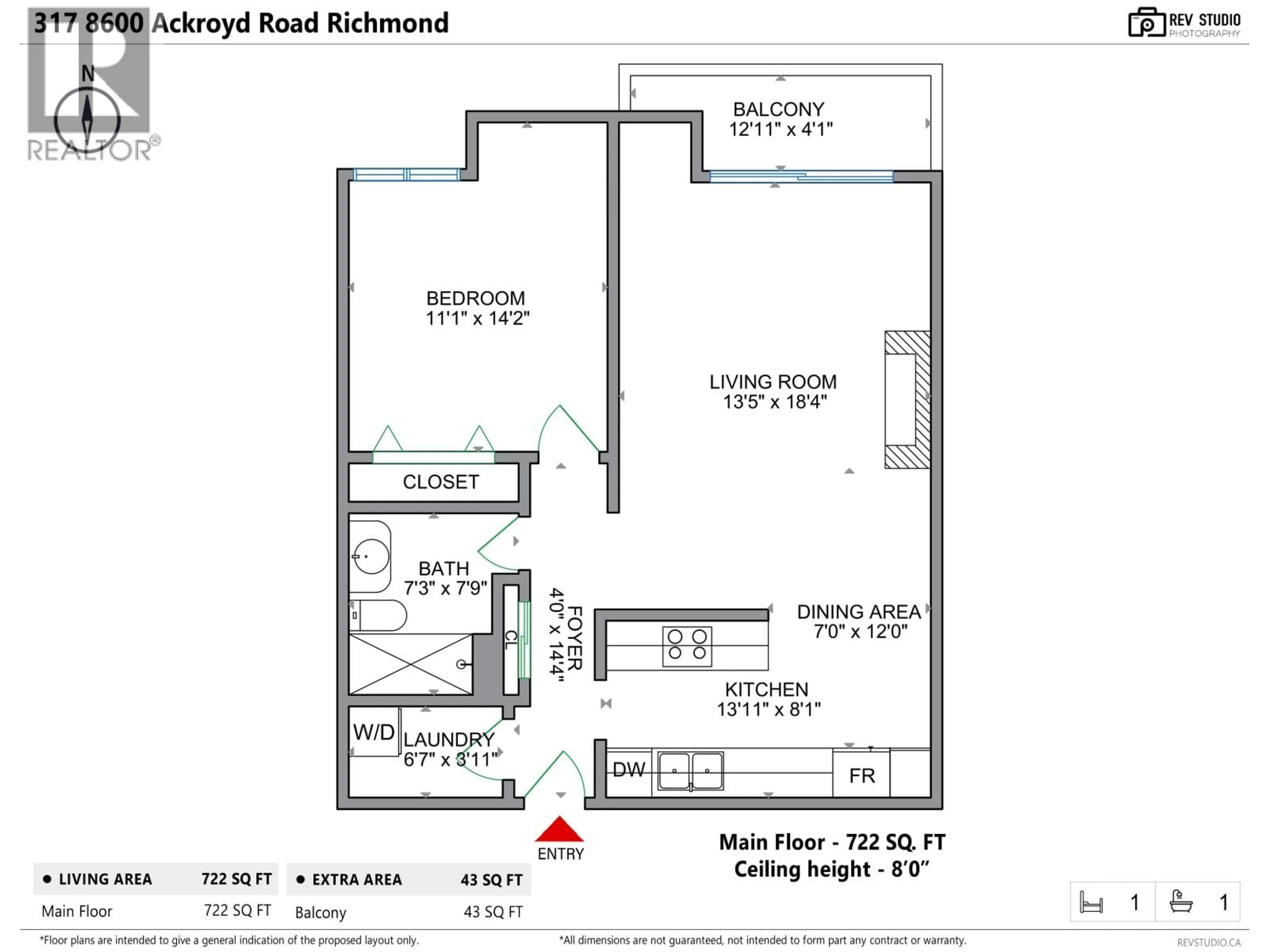 Floor plan for 317 - 8600 ACKROYD ROAD, Richmond British Columbia V6X3G1