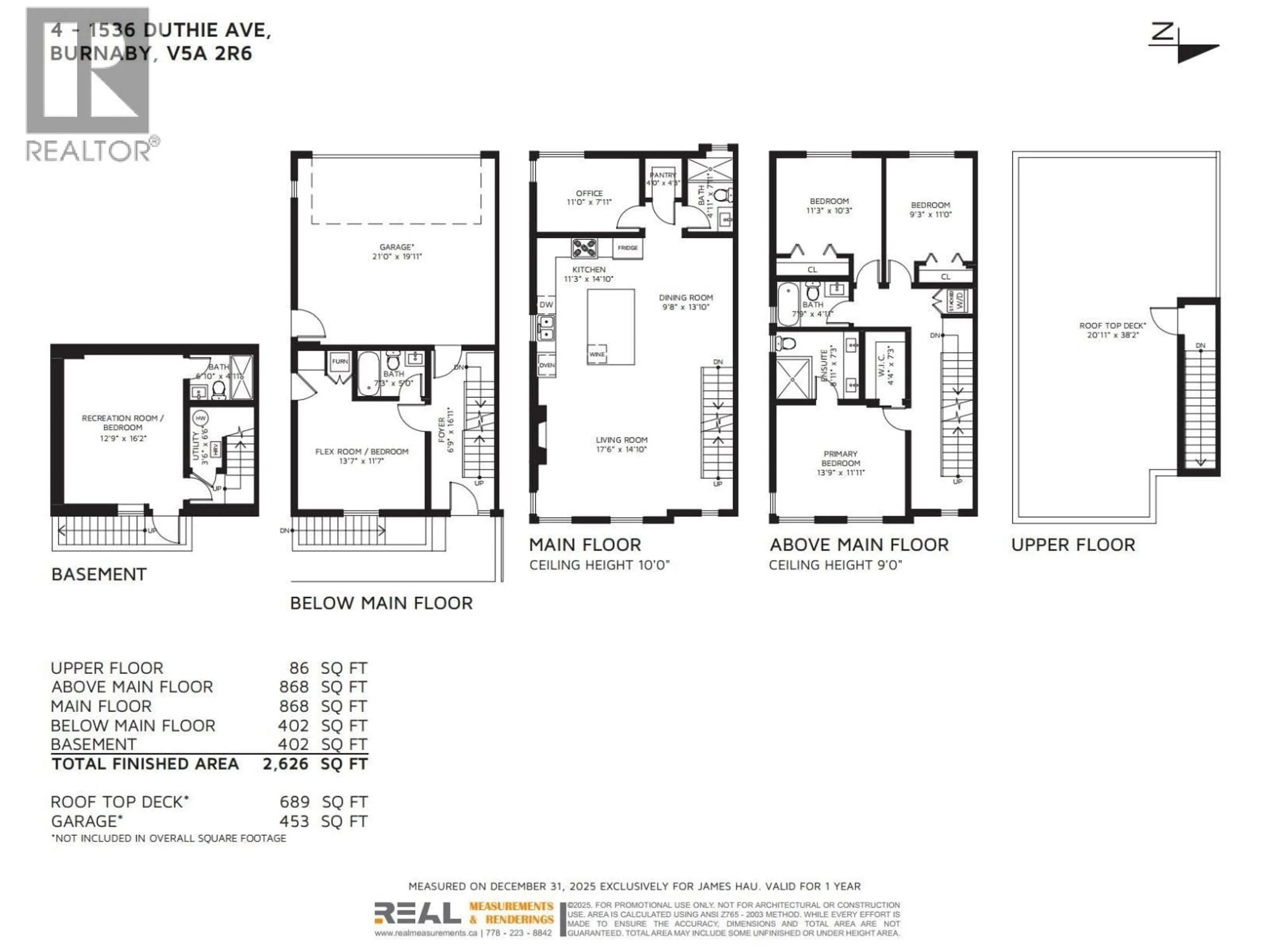 Floor plan for 4 - 1536 DUTHIE AVENUE, Burnaby British Columbia V5A2R6