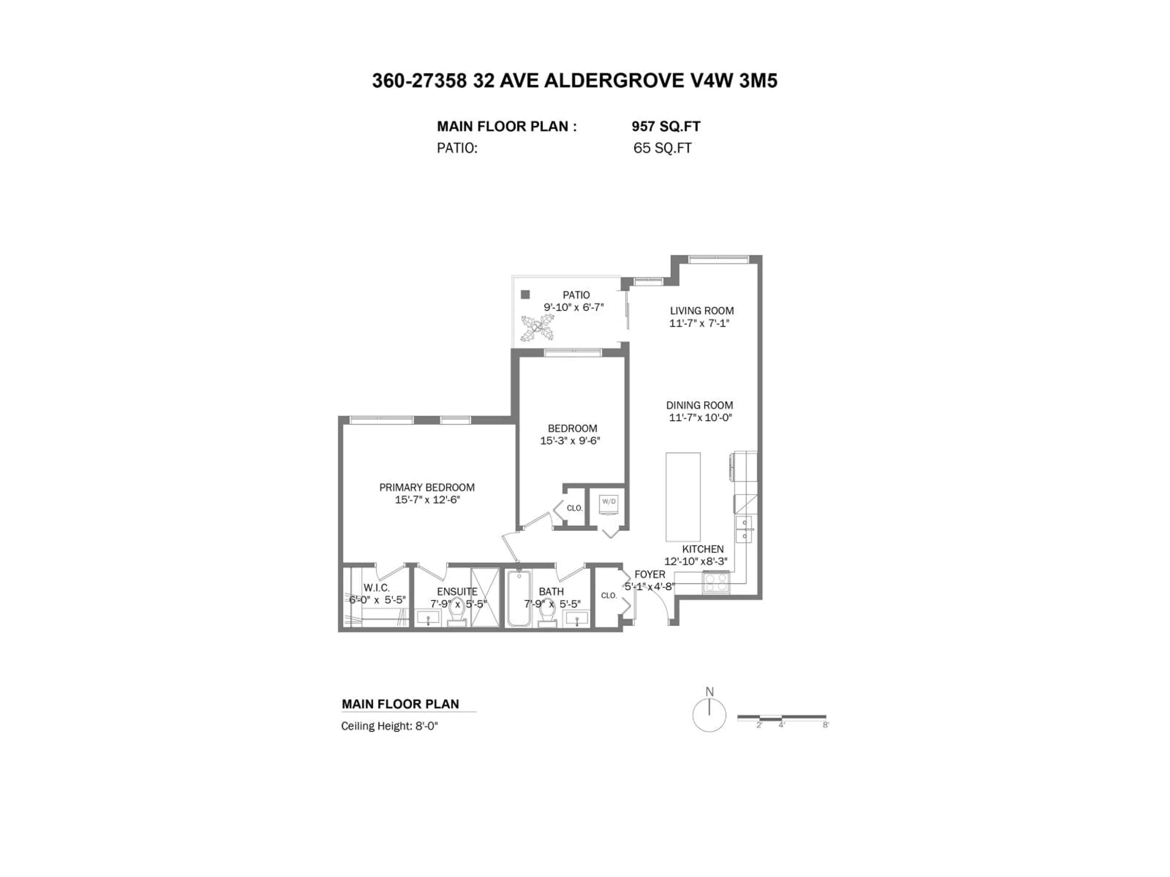 Floor plan for 360 - 27358 32 AVENUE, Langley British Columbia V4W3M5