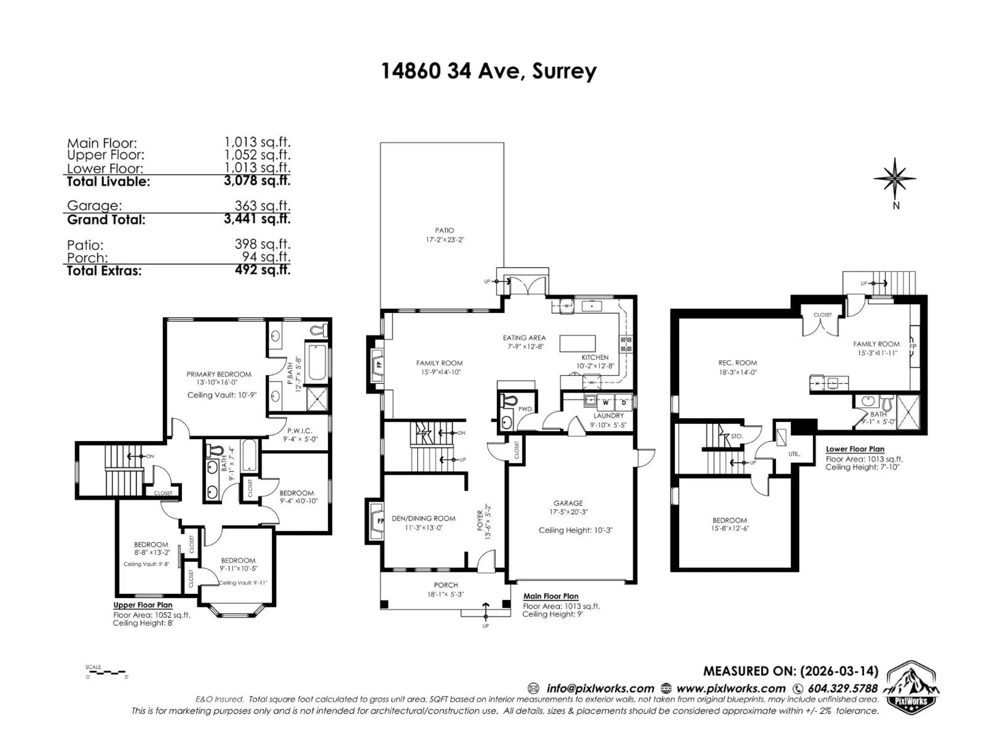 Floor plan for 14860 34 AVENUE, Surrey British Columbia V4P0B4