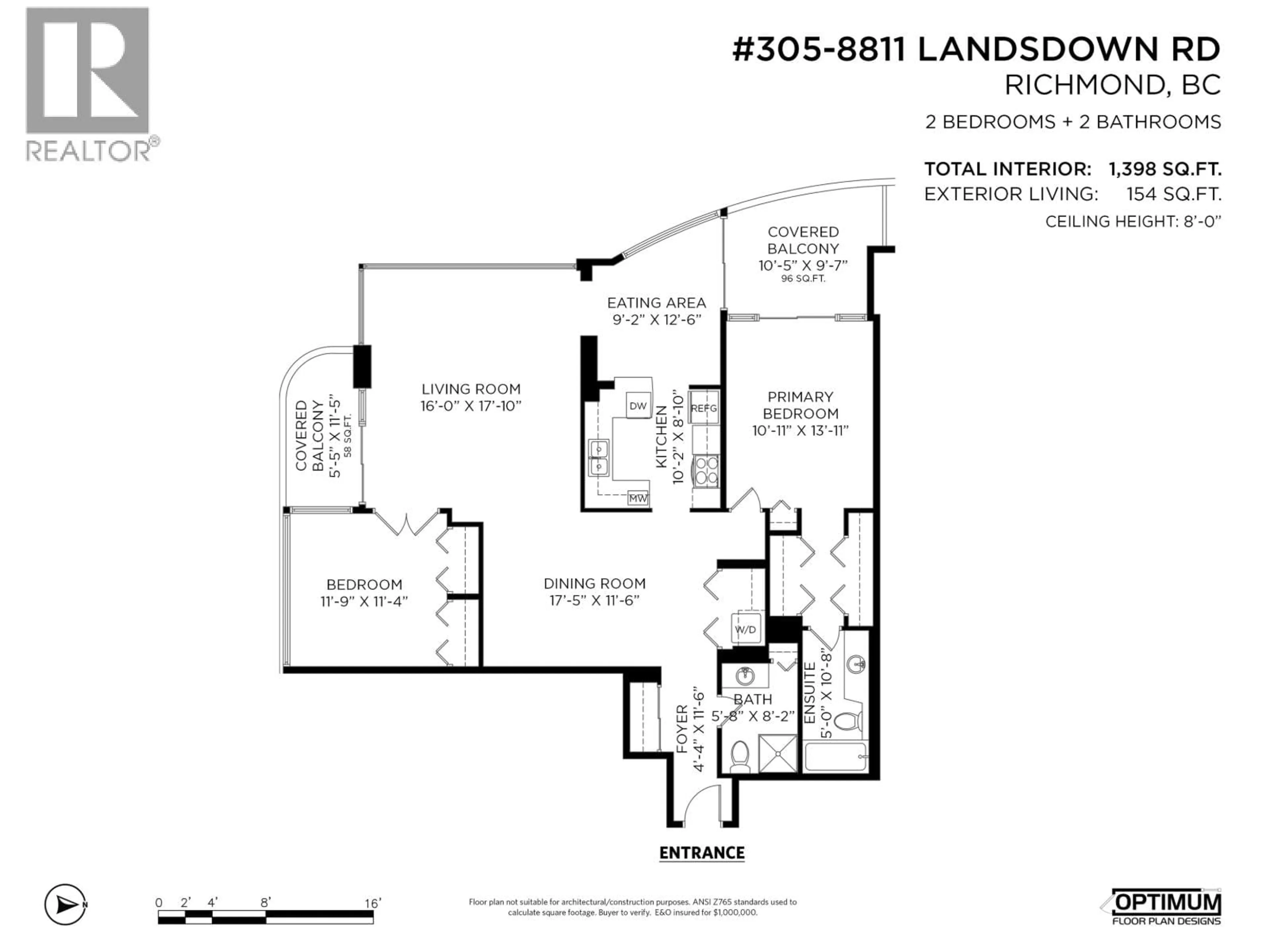 Floor plan for 305 - 8811 LANSDOWNE ROAD, Richmond British Columbia V6X3T4