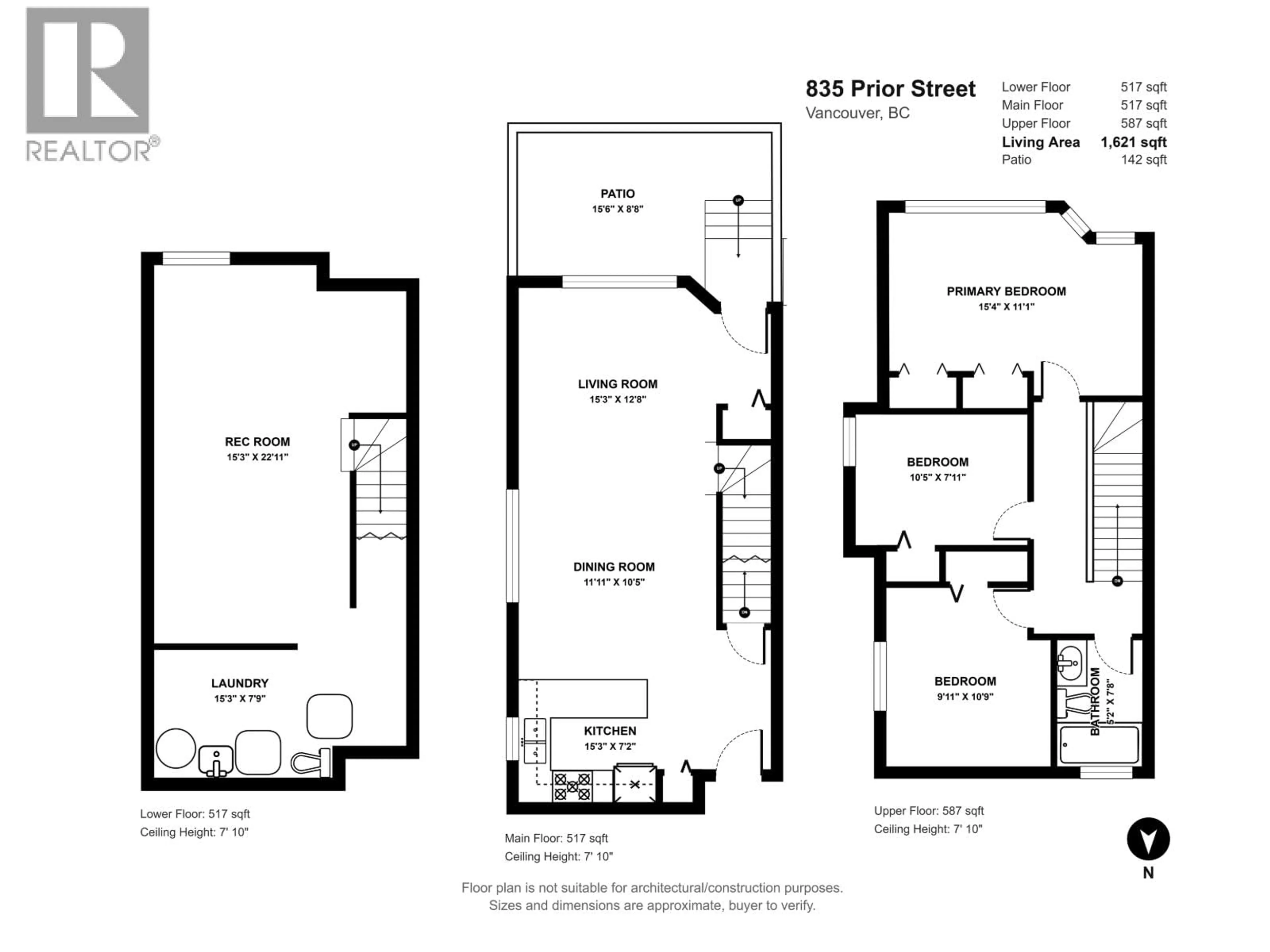 Floor plan for 835 PRIOR STREET, Vancouver British Columbia V6A2G9