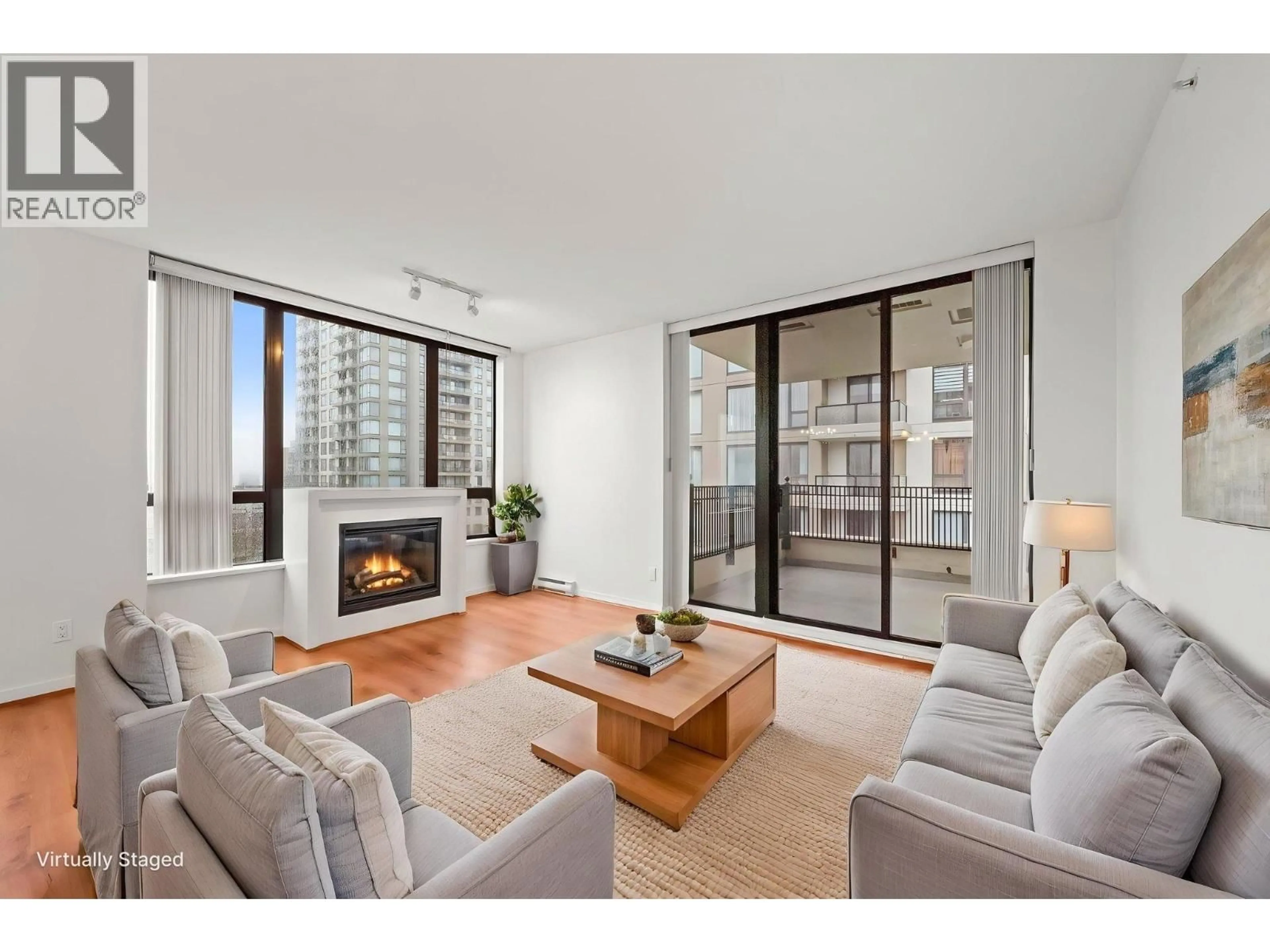 Living room with furniture, wood/laminate floor for 609 - 7138 COLLIER STREET, Burnaby British Columbia V5E0A2