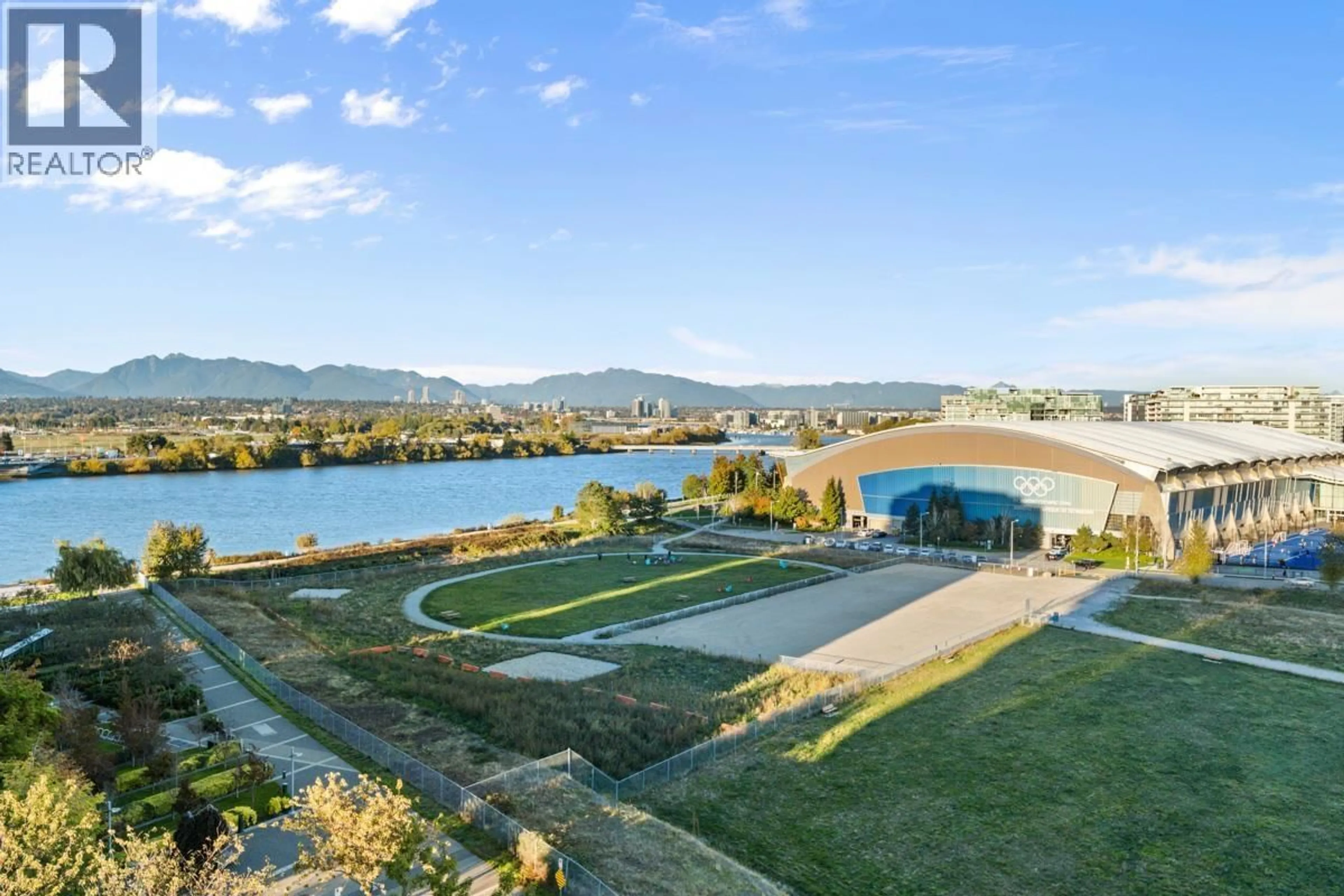 A pic from outside/outdoor area/front of a property/back of a property/a pic from drone, water/lake/river/ocean view for 605 - 5199 BRIGHOUSE WAY, Richmond British Columbia V7C0A7