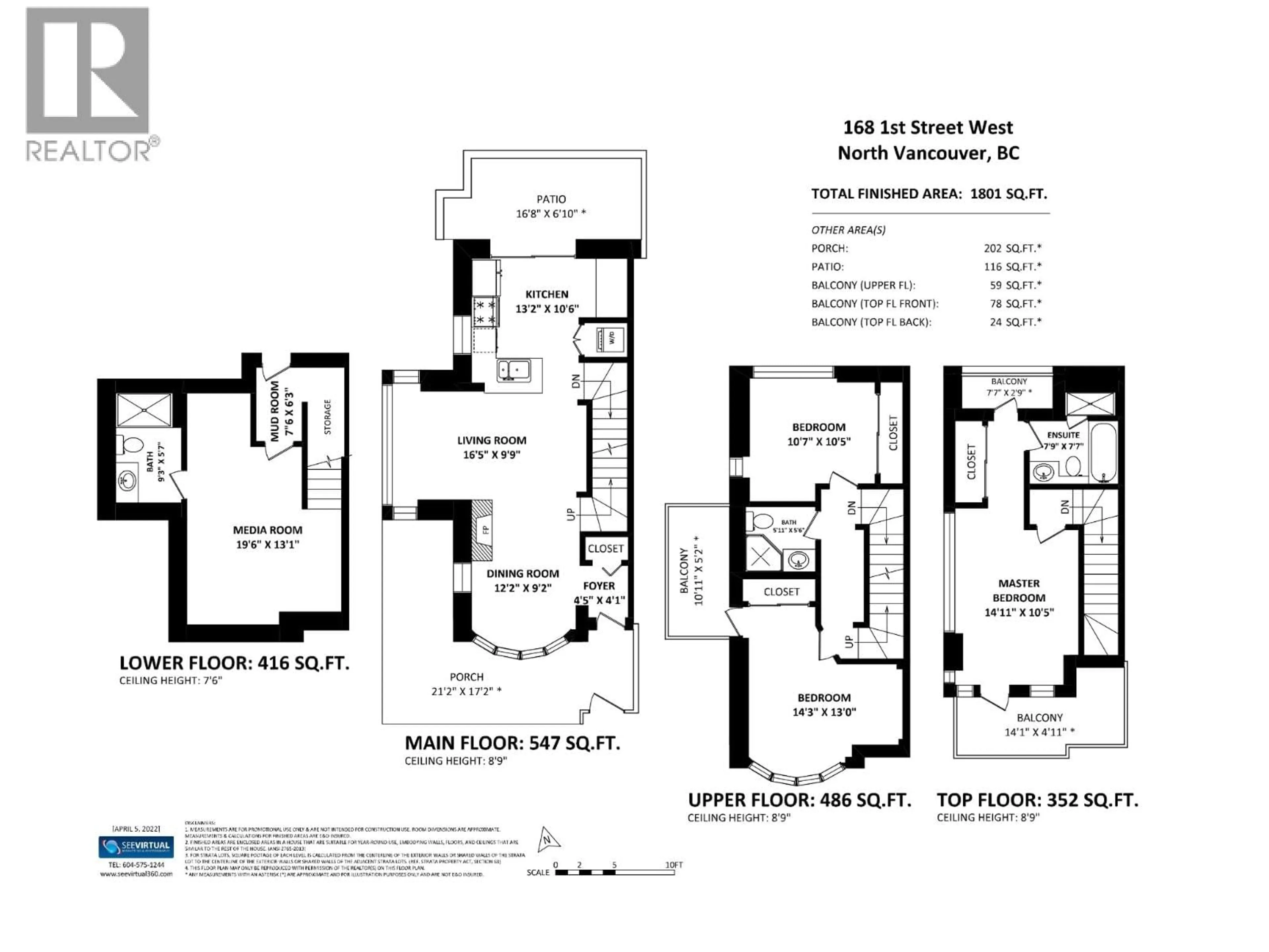 Floor plan for 168 1ST STREET, North Vancouver British Columbia V7M1A9