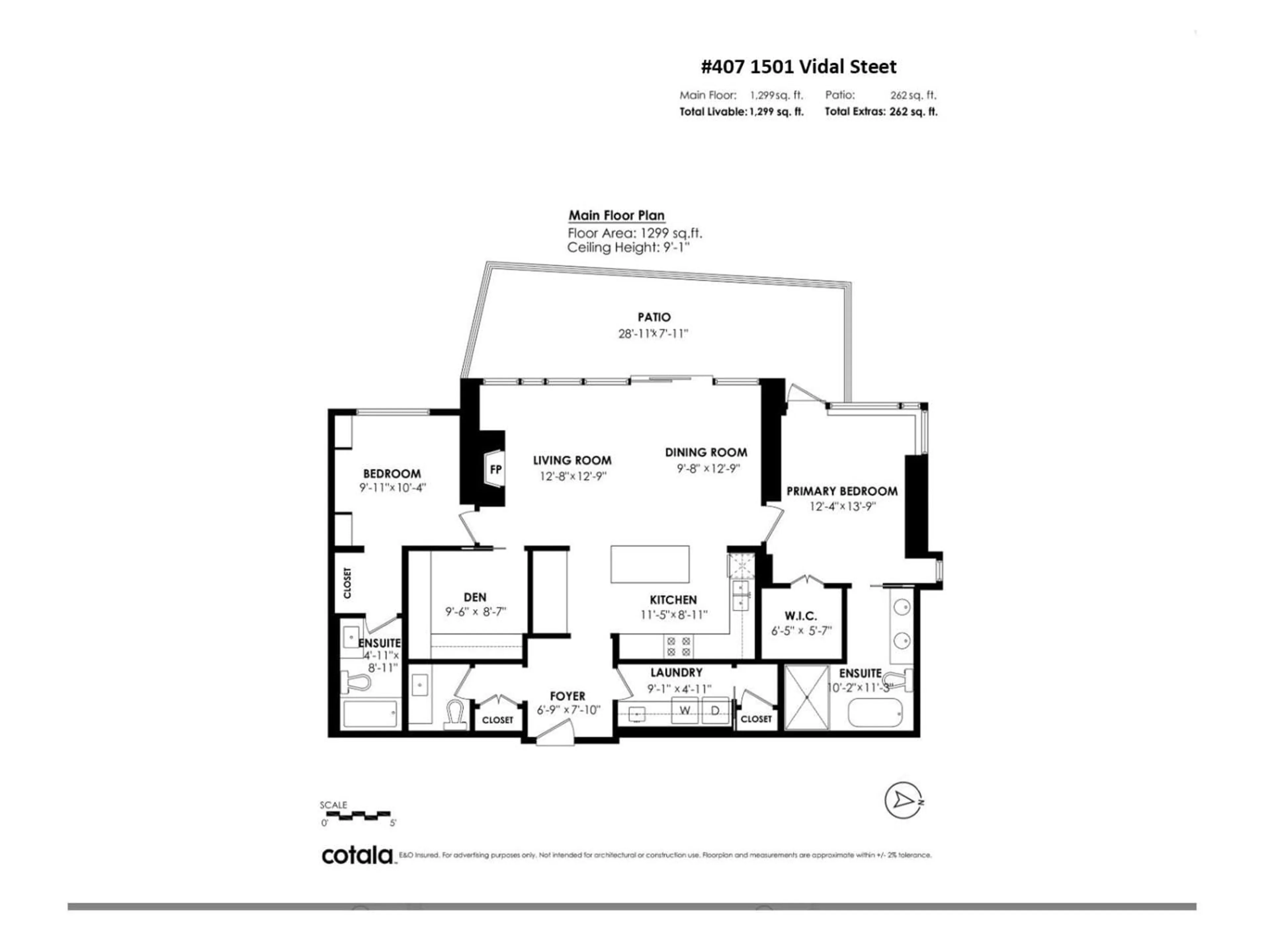 Floor plan for 407 - 1501 VIDAL STREET, White Rock British Columbia V4B0B5
