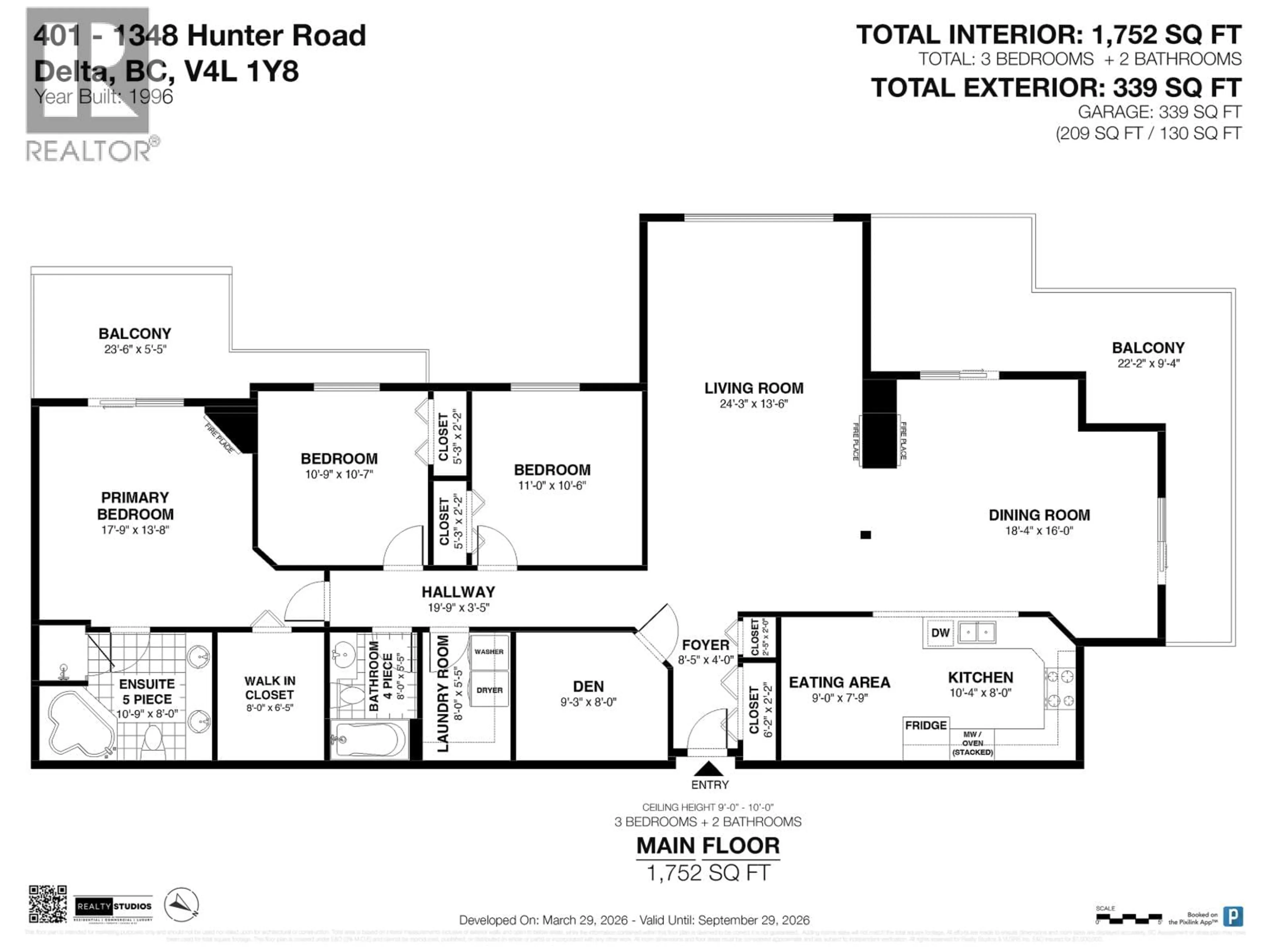 Floor plan for B401 - 1248 HUNTER ROAD, Delta British Columbia V4L1Y8