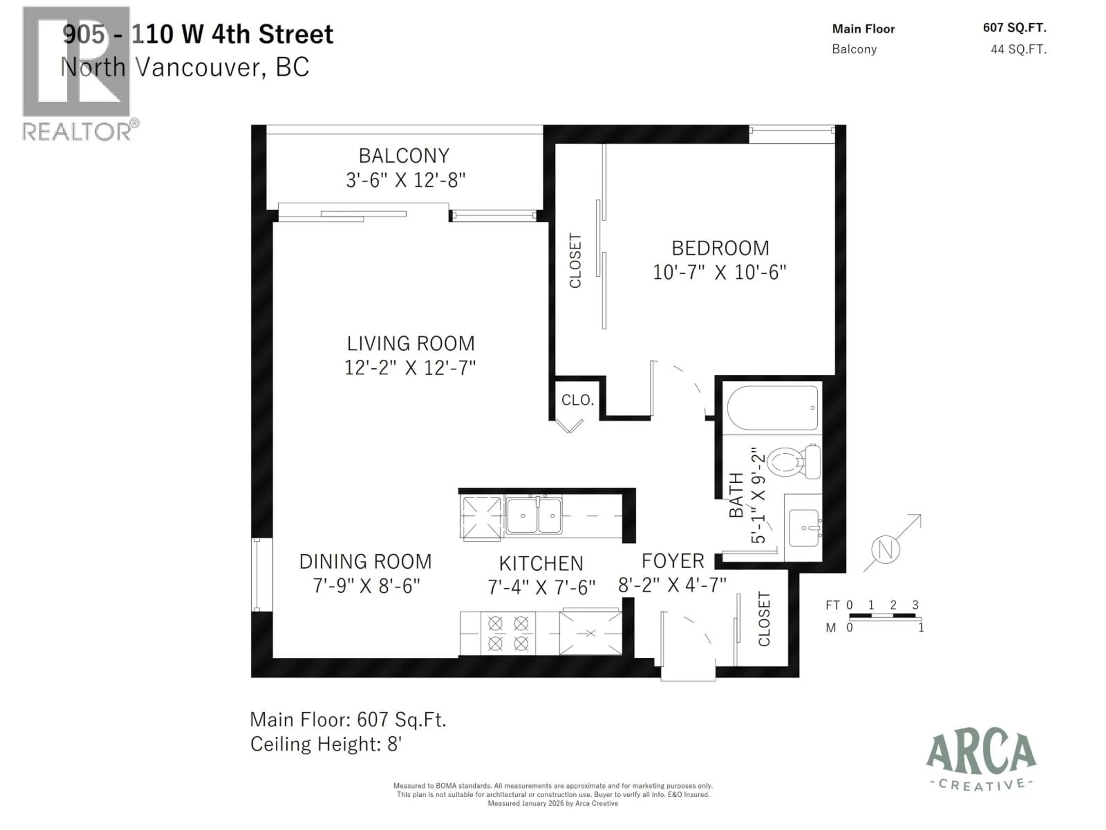 Floor plan for 905 - 110 4TH STREET, North Vancouver British Columbia V7M3H3