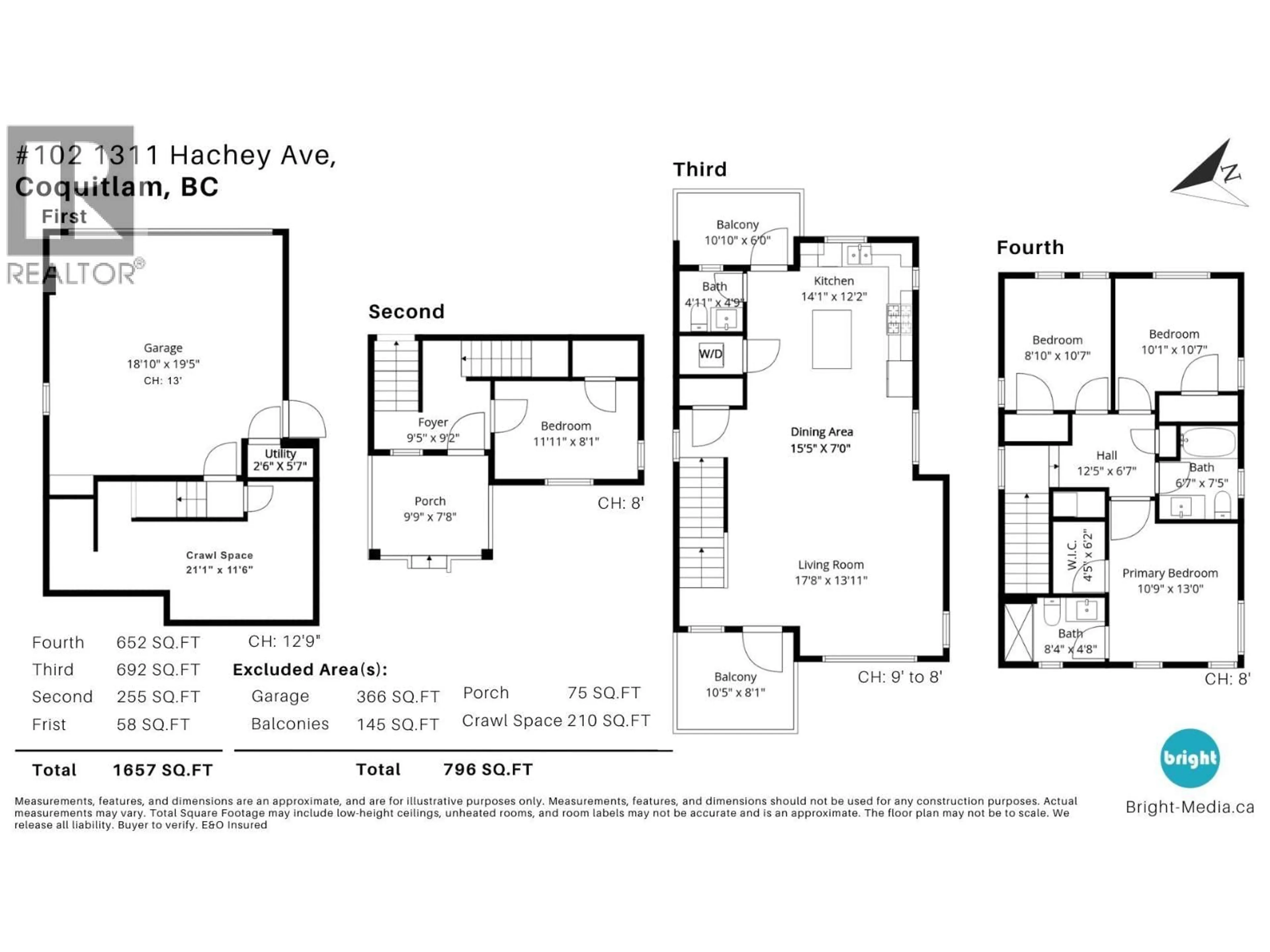 Floor plan for 102 - 1311 HACHEY AVENUE, Coquitlam British Columbia V3K0C6