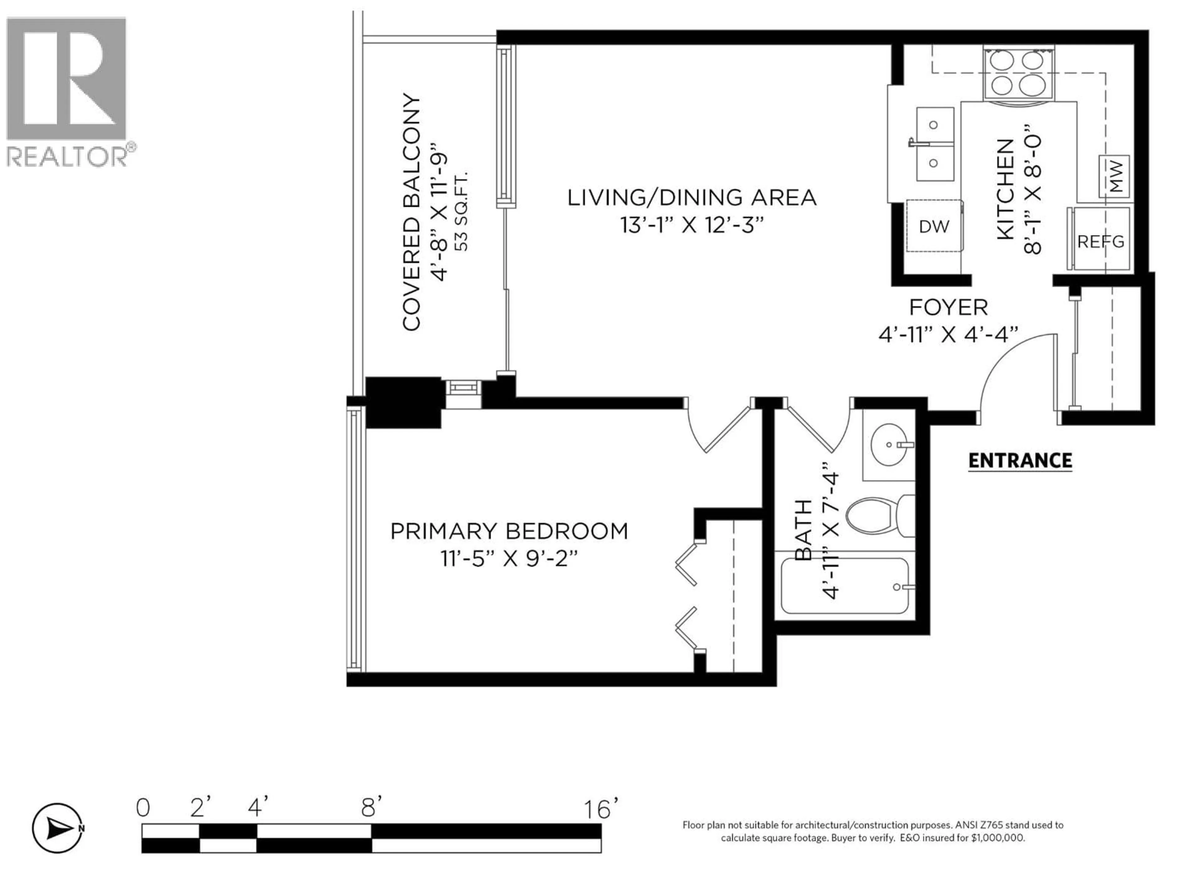 Floor plan for 909 - 1010 HOWE STREET, Vancouver British Columbia V6Z1P5
