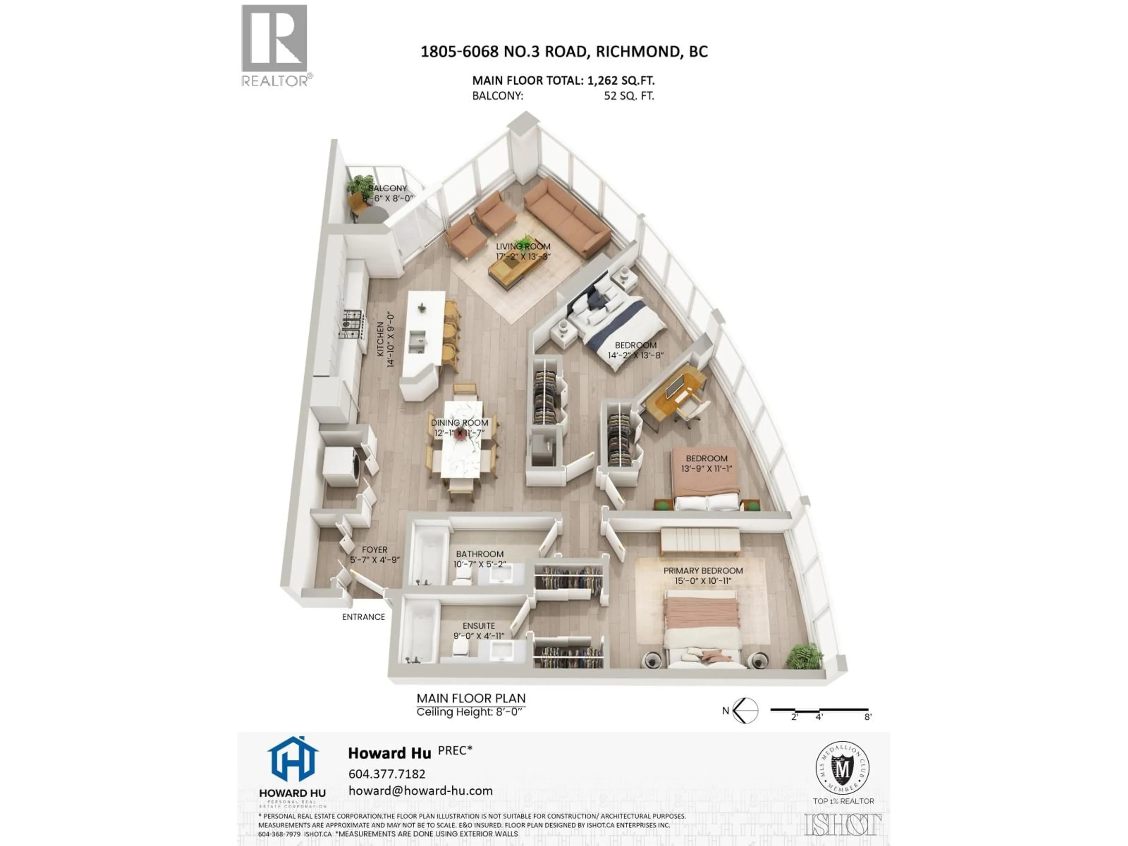 Floor plan for 1805 - 6068 NO. 3 ROAD, Richmond British Columbia V6Y4M7