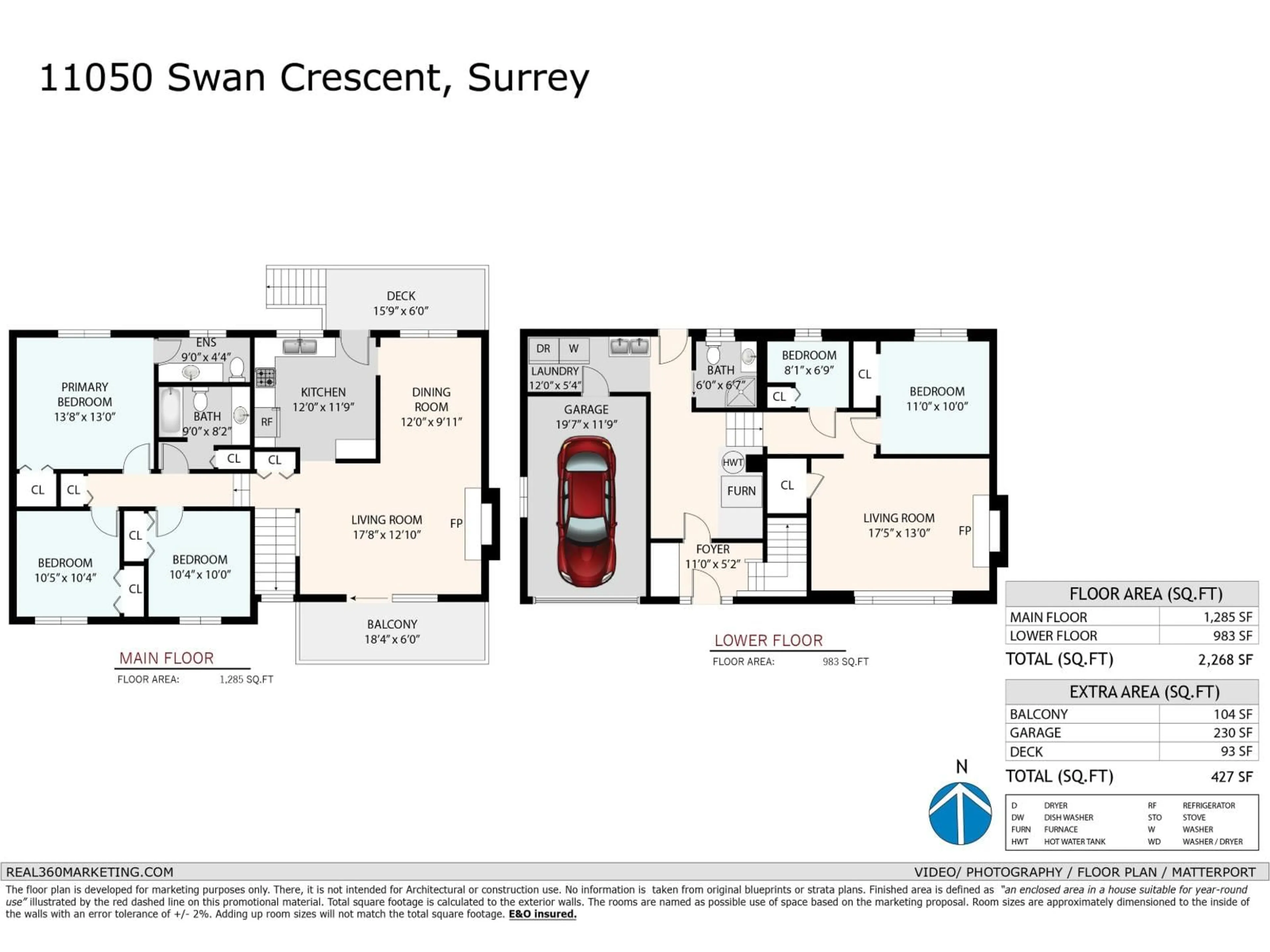 Floor plan for 11050 SWAN CRESCENT, Surrey British Columbia V3R5B6