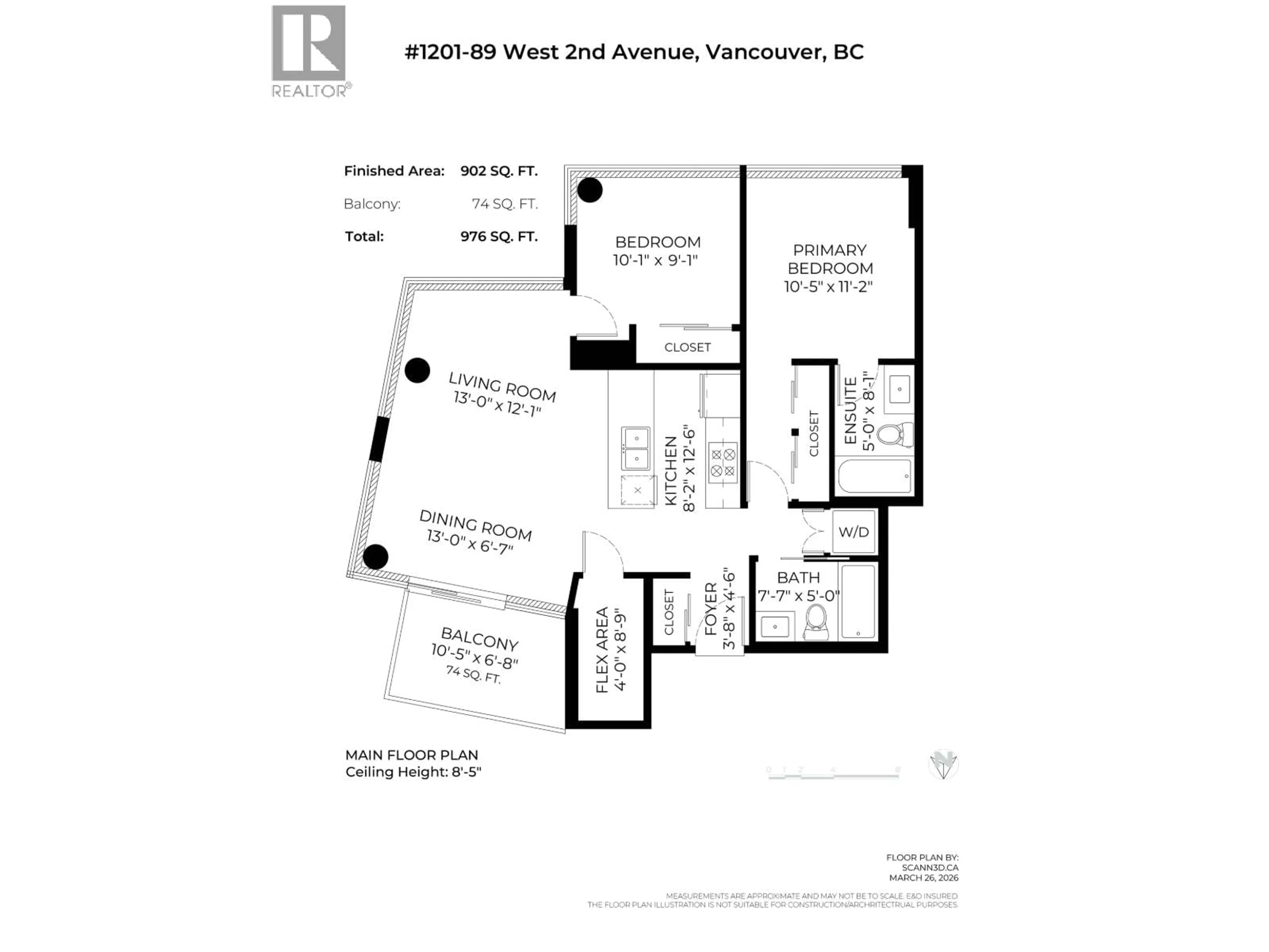 Floor plan for 1201 - 89 2ND AVENUE, Vancouver British Columbia V5Y0G9