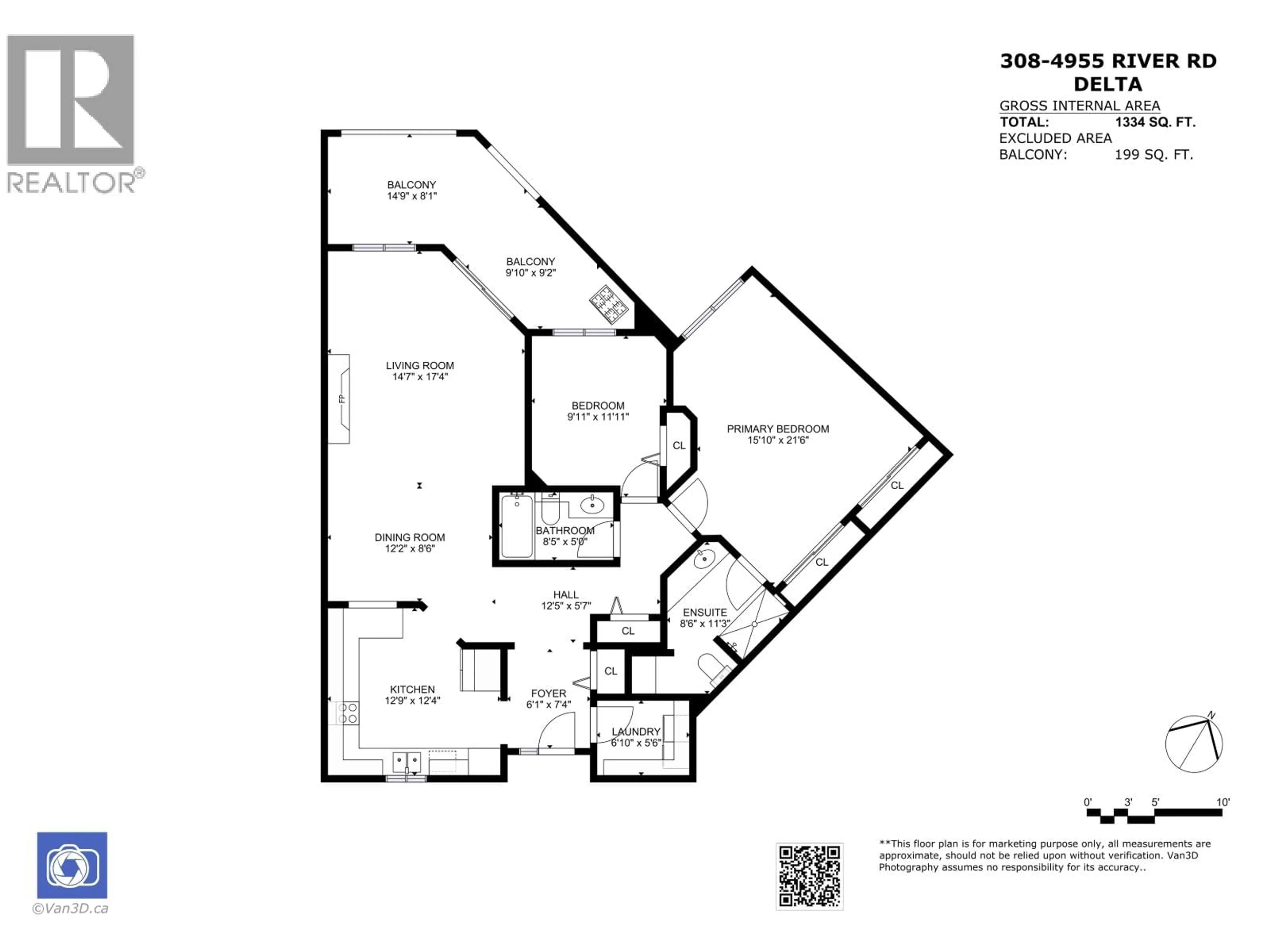 Floor plan for 308 - 4955 RIVER ROAD, Delta British Columbia V4K4V9