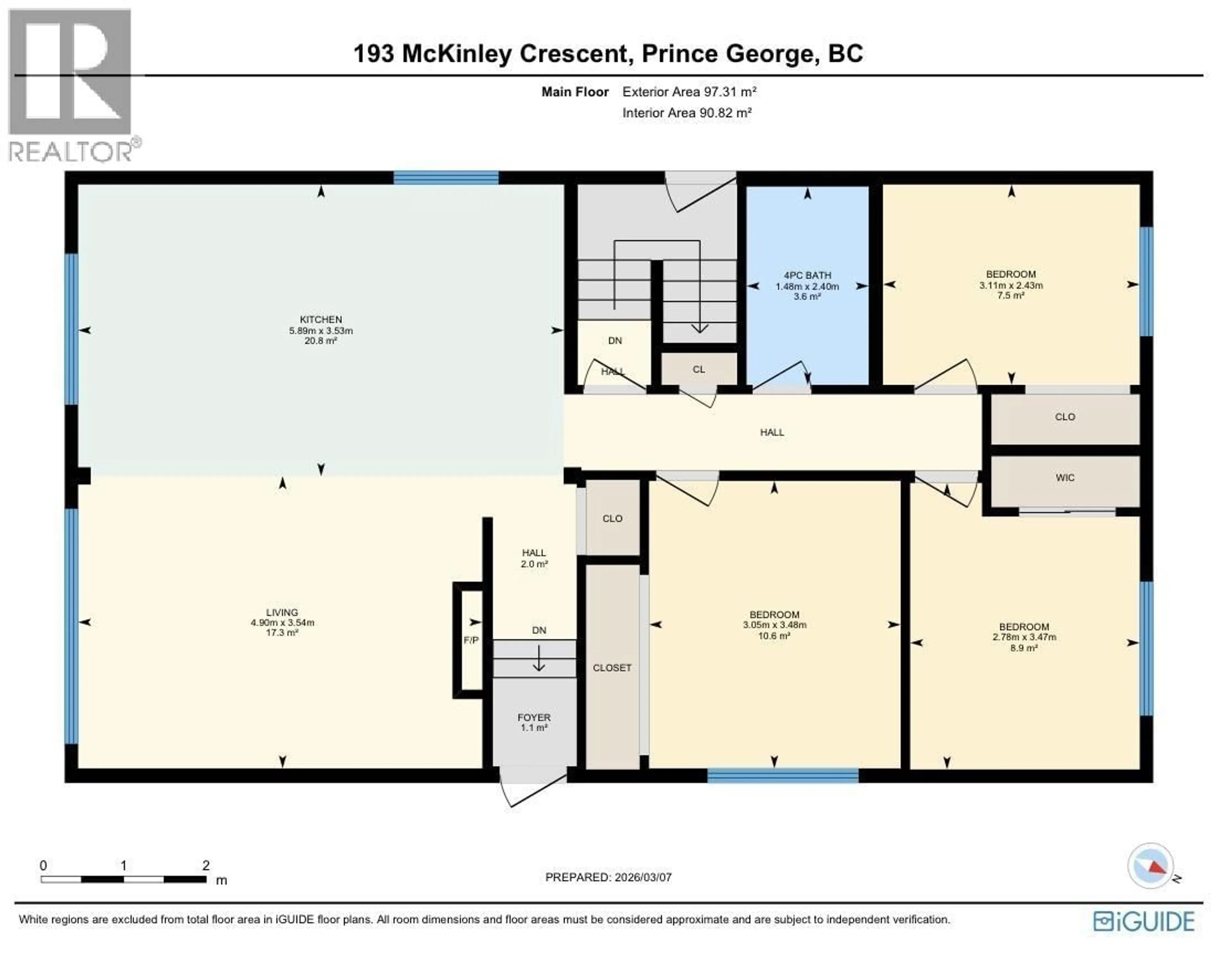 Floor plan for 193 MCKINLEY CRESCENT, Prince George British Columbia V2M4S3