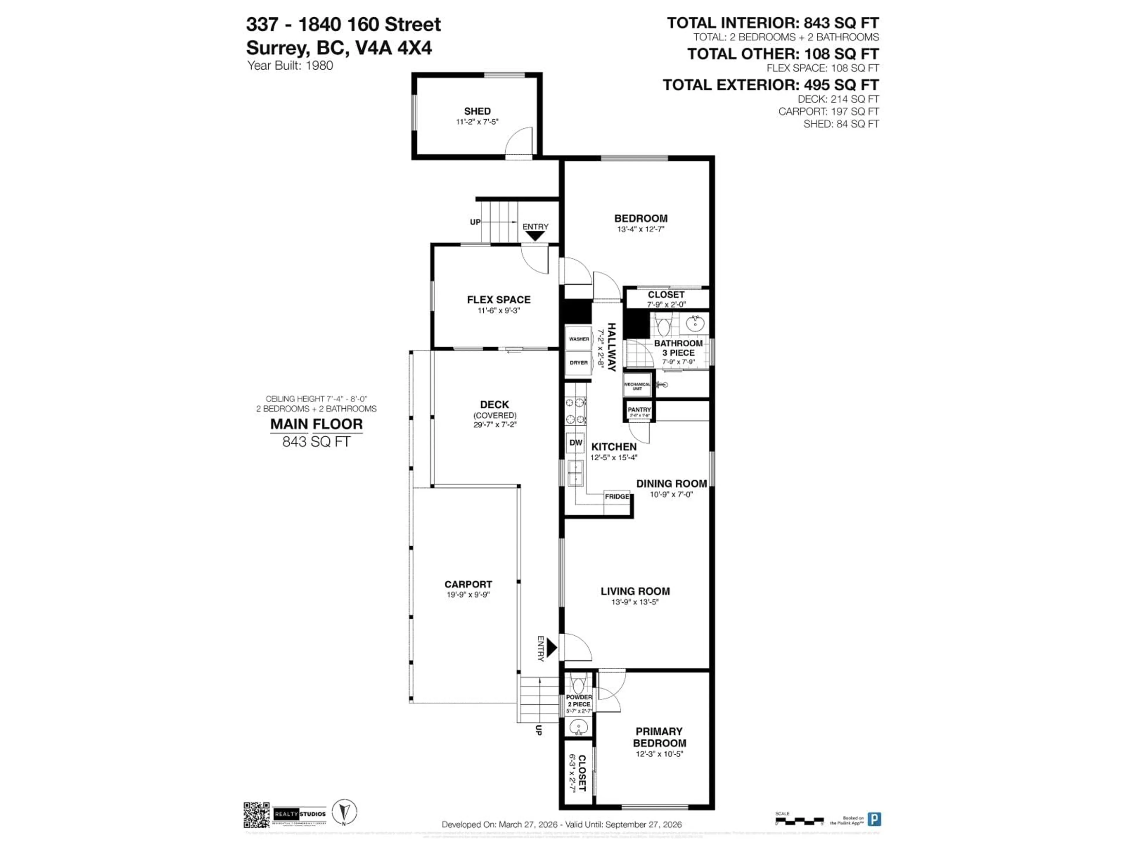 Floor plan for 337 - 1840 160 STREET, Surrey British Columbia V4A4X4