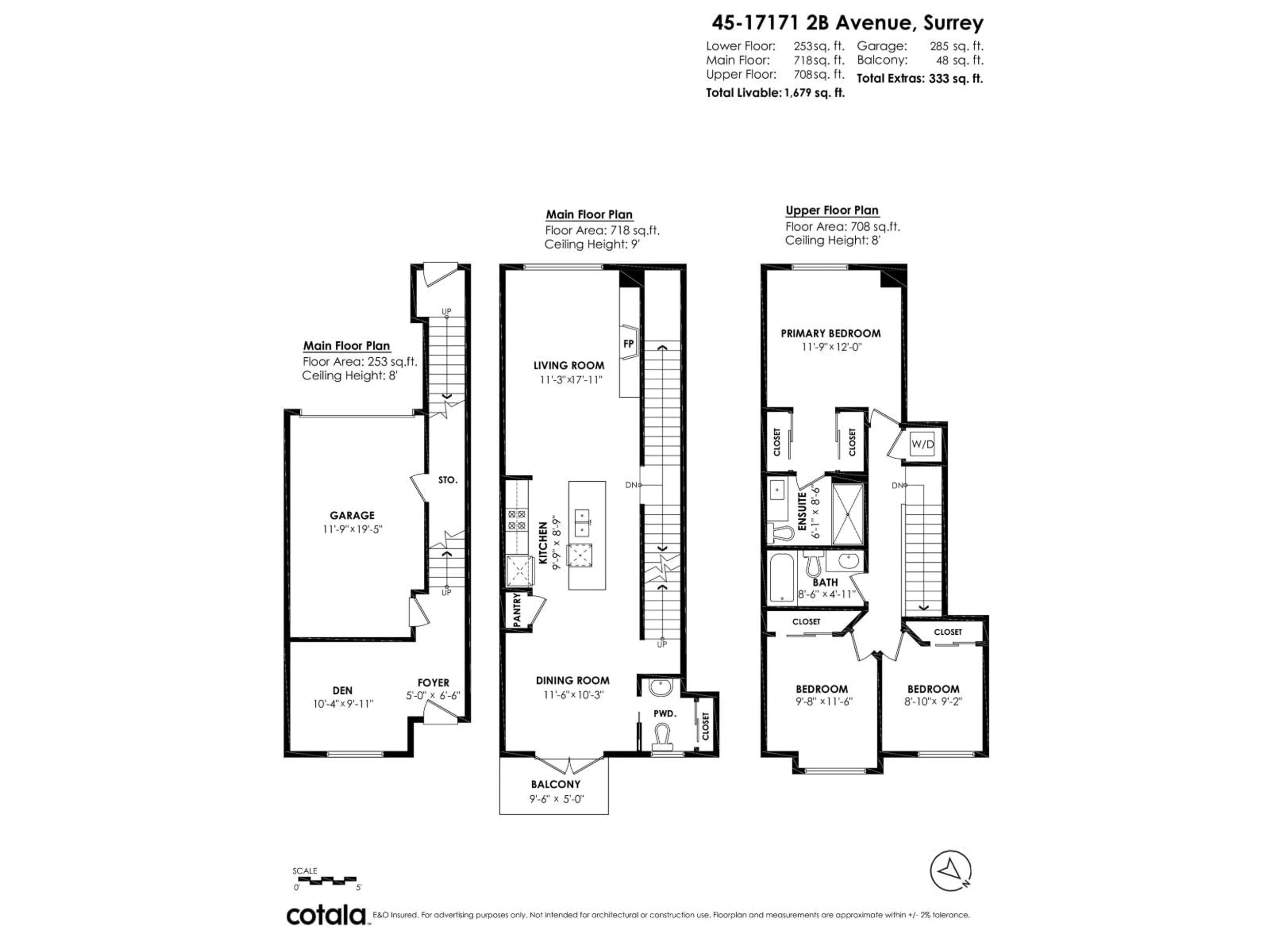 Floor plan for 45 - 17171 2B AVENUE, Surrey British Columbia V3Z9R1