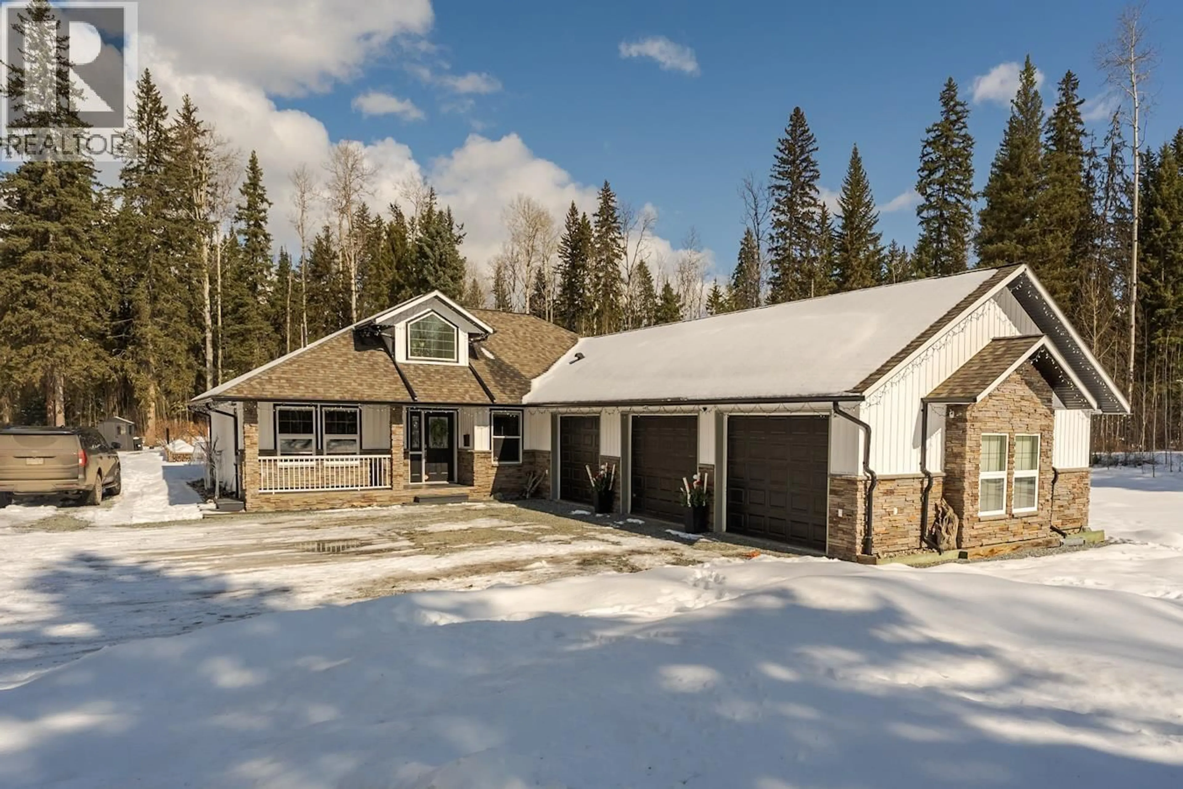 A pic from outside/outdoor area/front of a property/back of a property/a pic from drone, mountain view for 2248 ESTATE ROAD, Prince George British Columbia V2K5R9