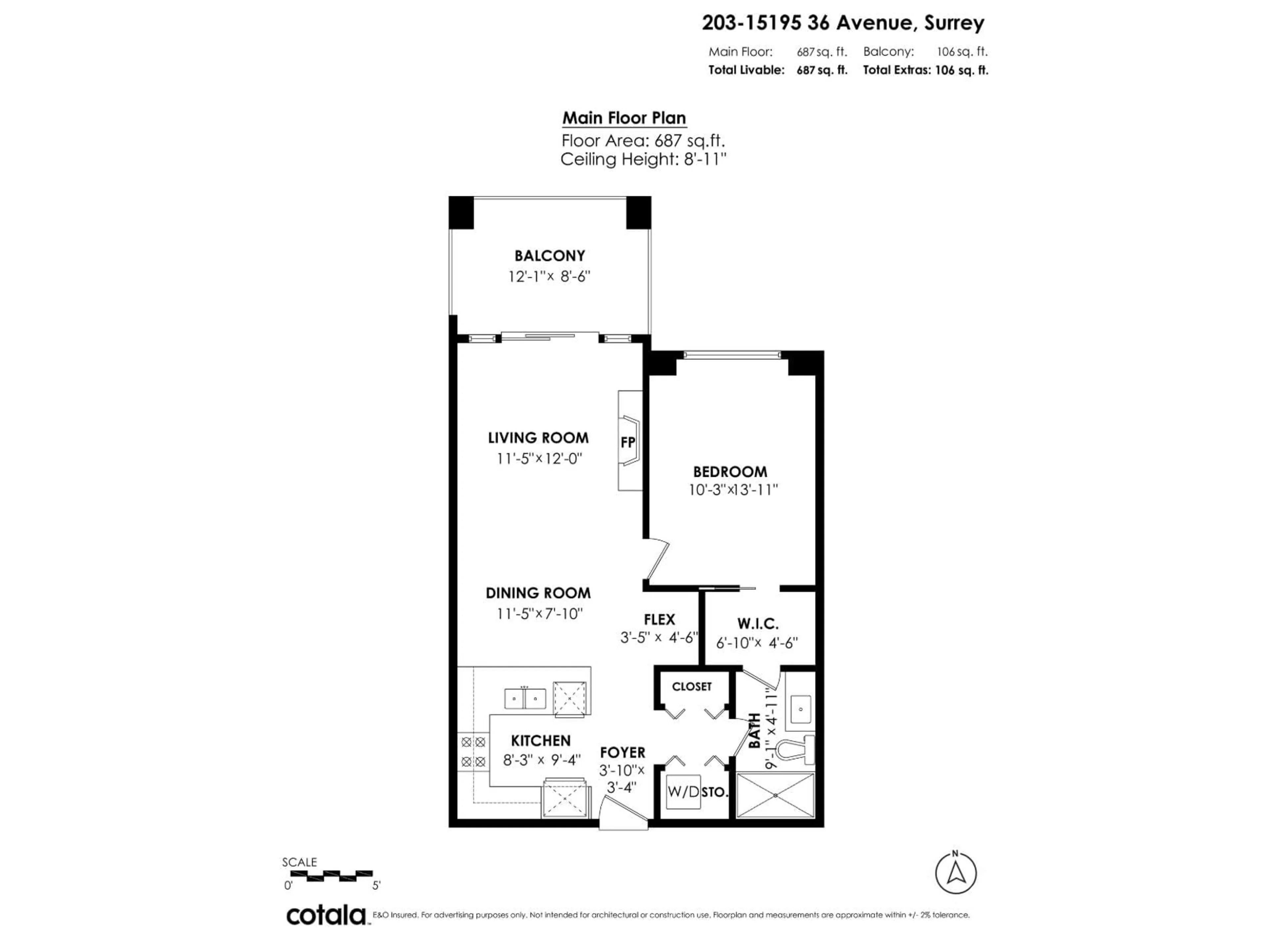 Floor plan for 203 - 15195 36 AVENUE, Surrey British Columbia V3S4R3