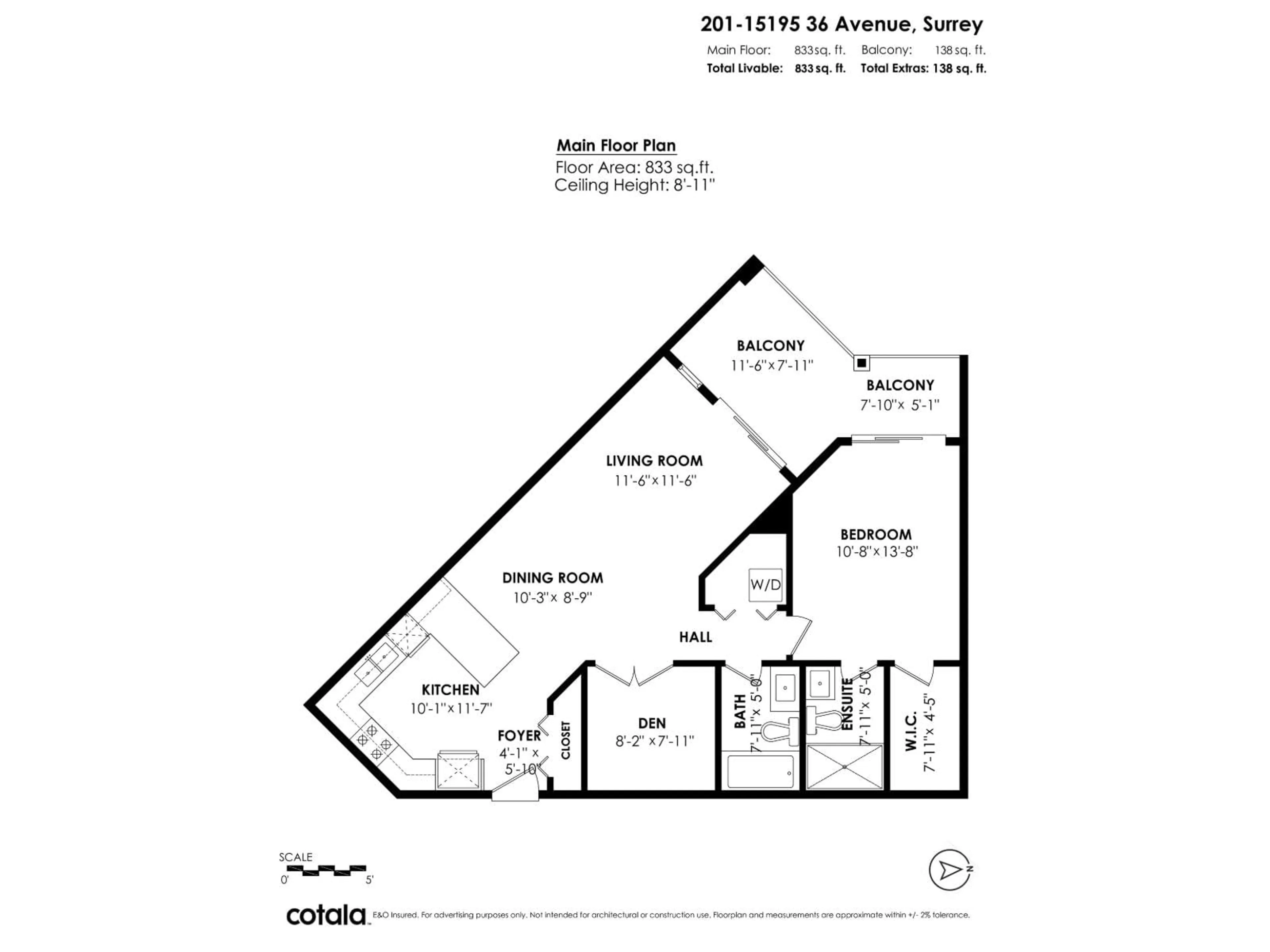 Floor plan for 201 - 15195 36 AVENUE, Surrey British Columbia V3Z4R3
