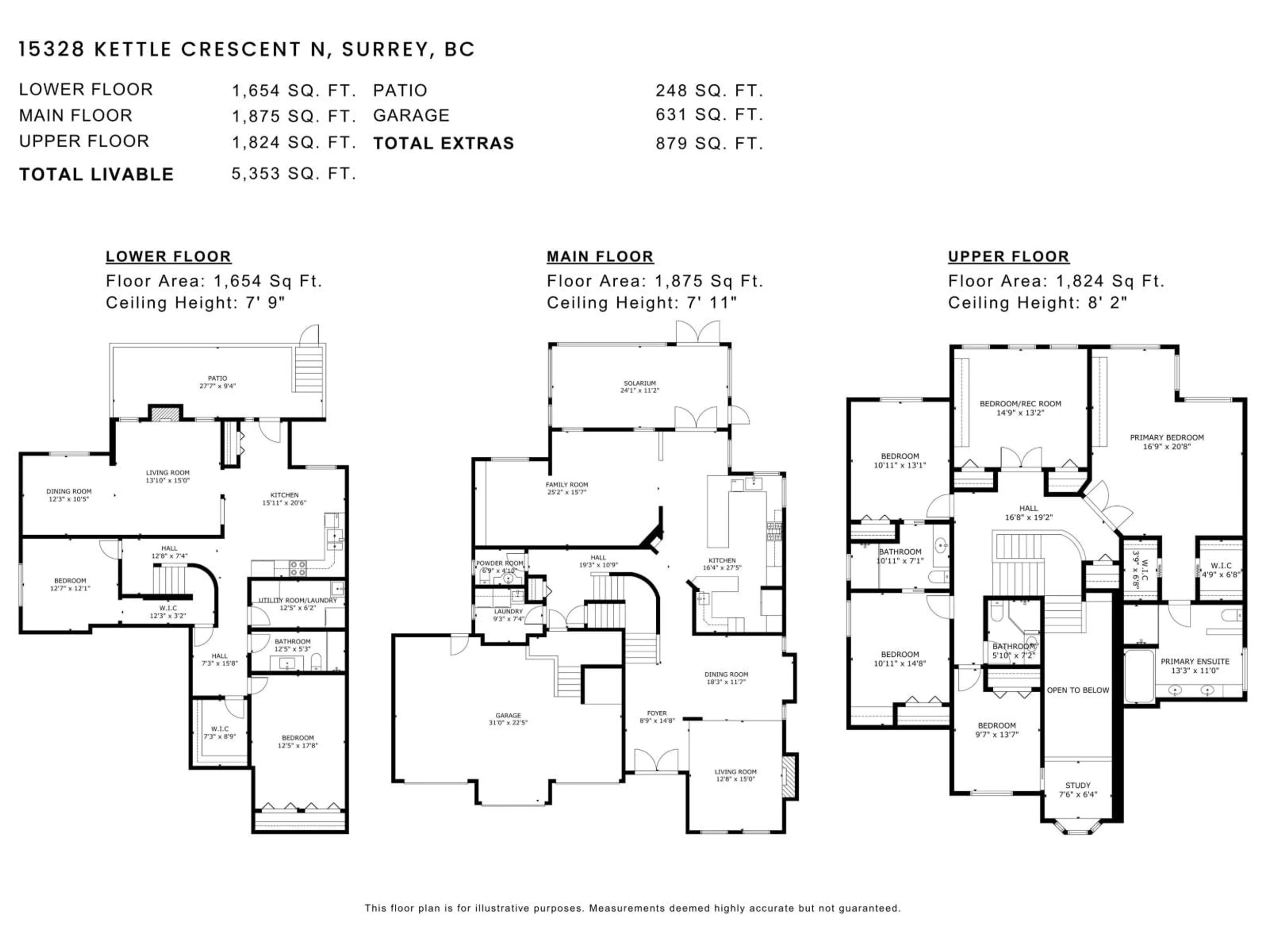 Floor plan for 15328 KETTLE CRESCENT NORTH, Surrey British Columbia V3S8N9