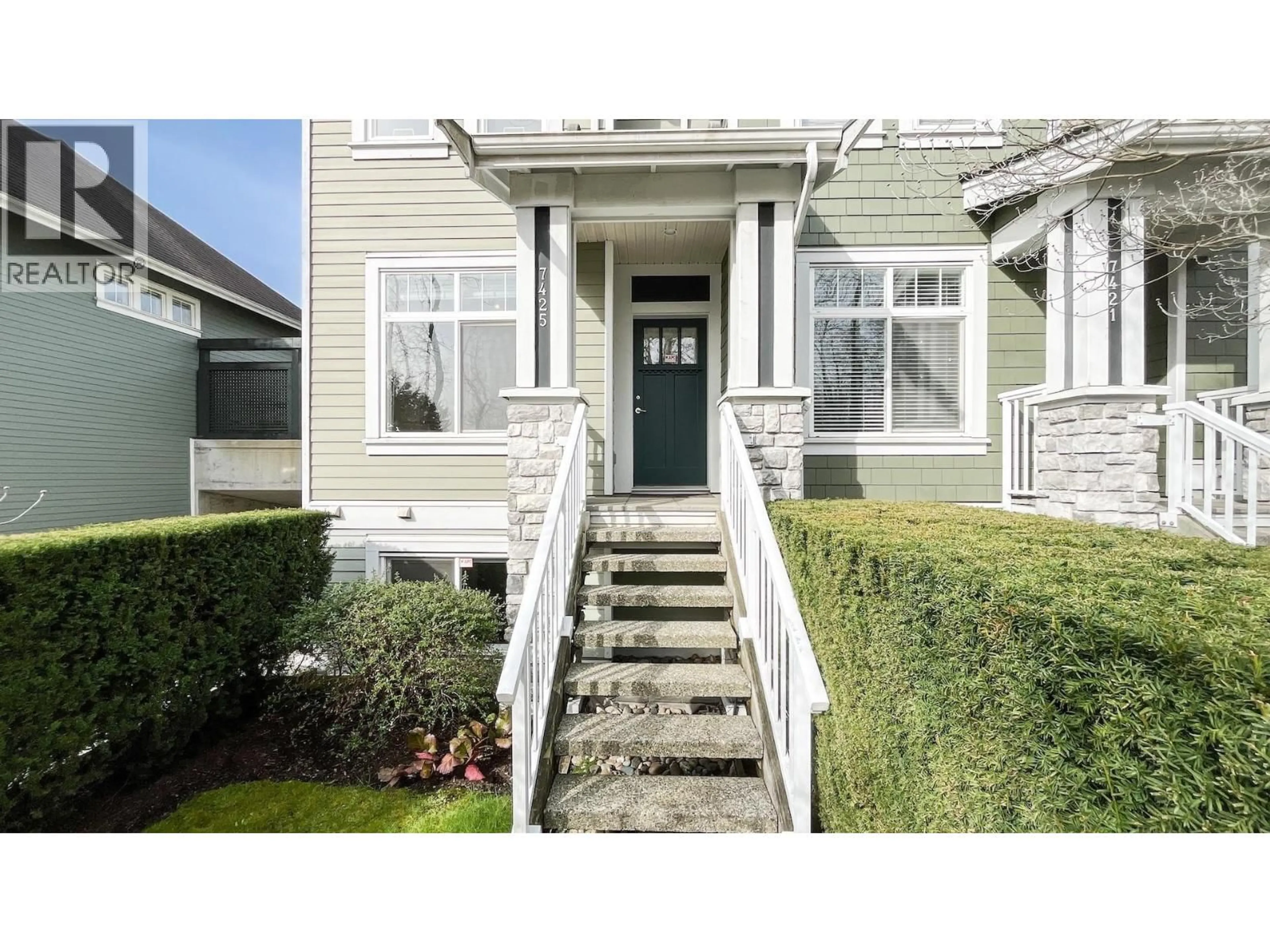 Home with vinyl exterior material, street for 7425 COLUMBIA STREET, Vancouver British Columbia V5X4X4