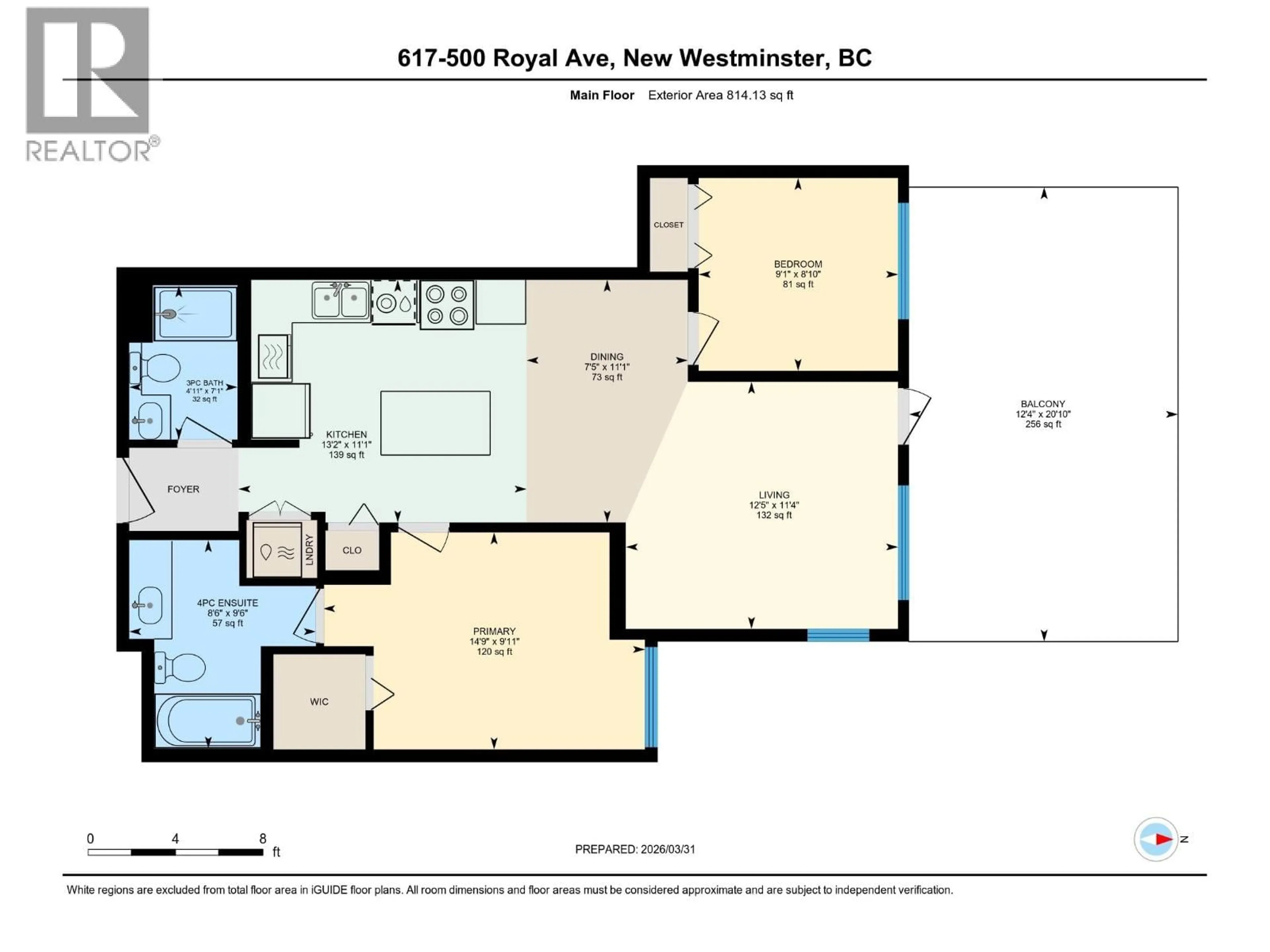 Floor plan for 619 - 500 ROYAL AVENUE, New Westminster British Columbia V3L0G5