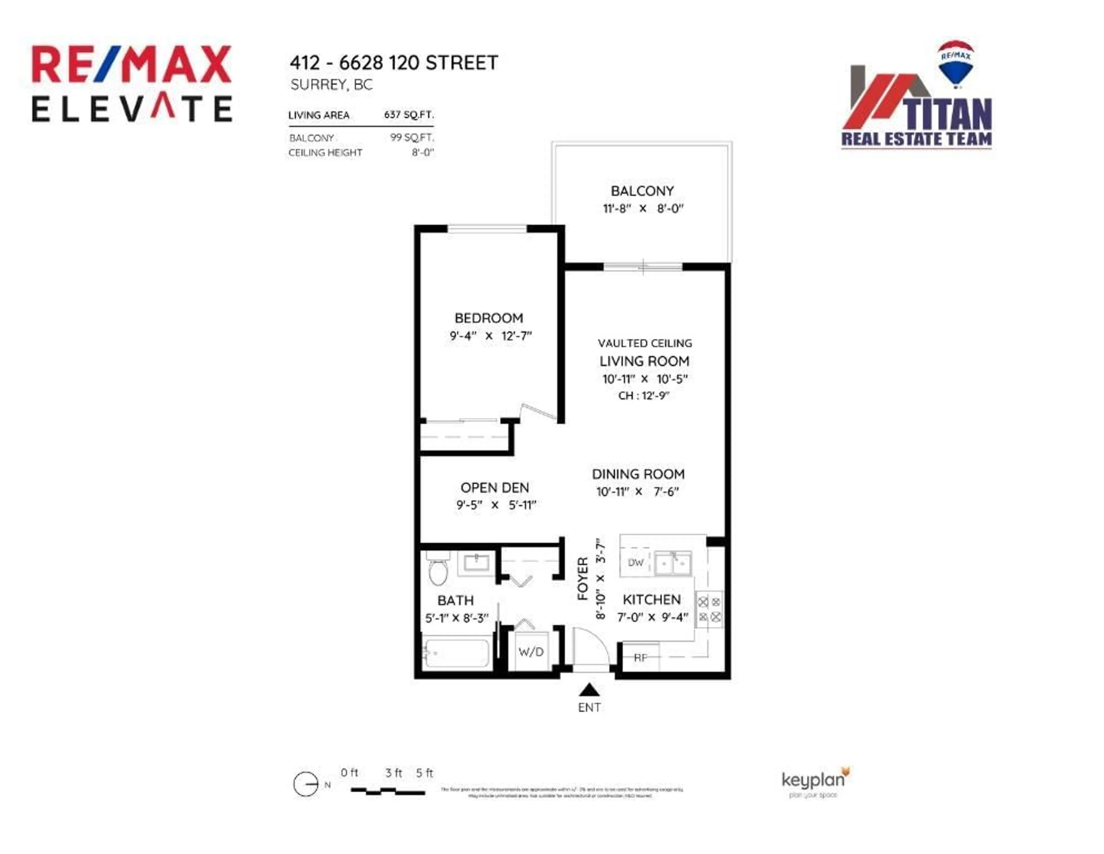Floor plan for 412 - 6628 120 STREET, Surrey British Columbia V3W1T7