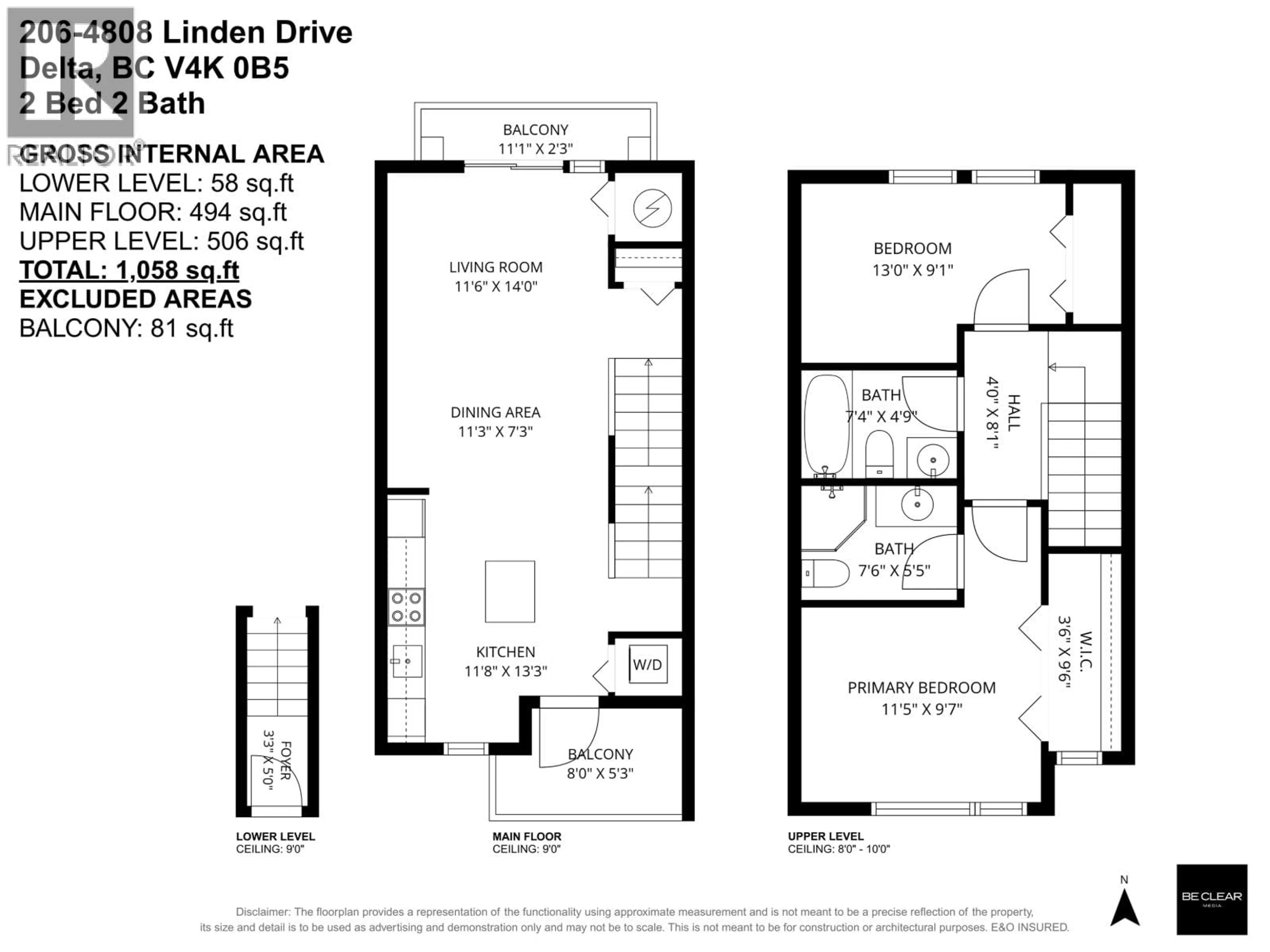 Floor plan for 206 - 4808 LINDEN DRIVE, Delta British Columbia V4K0B5