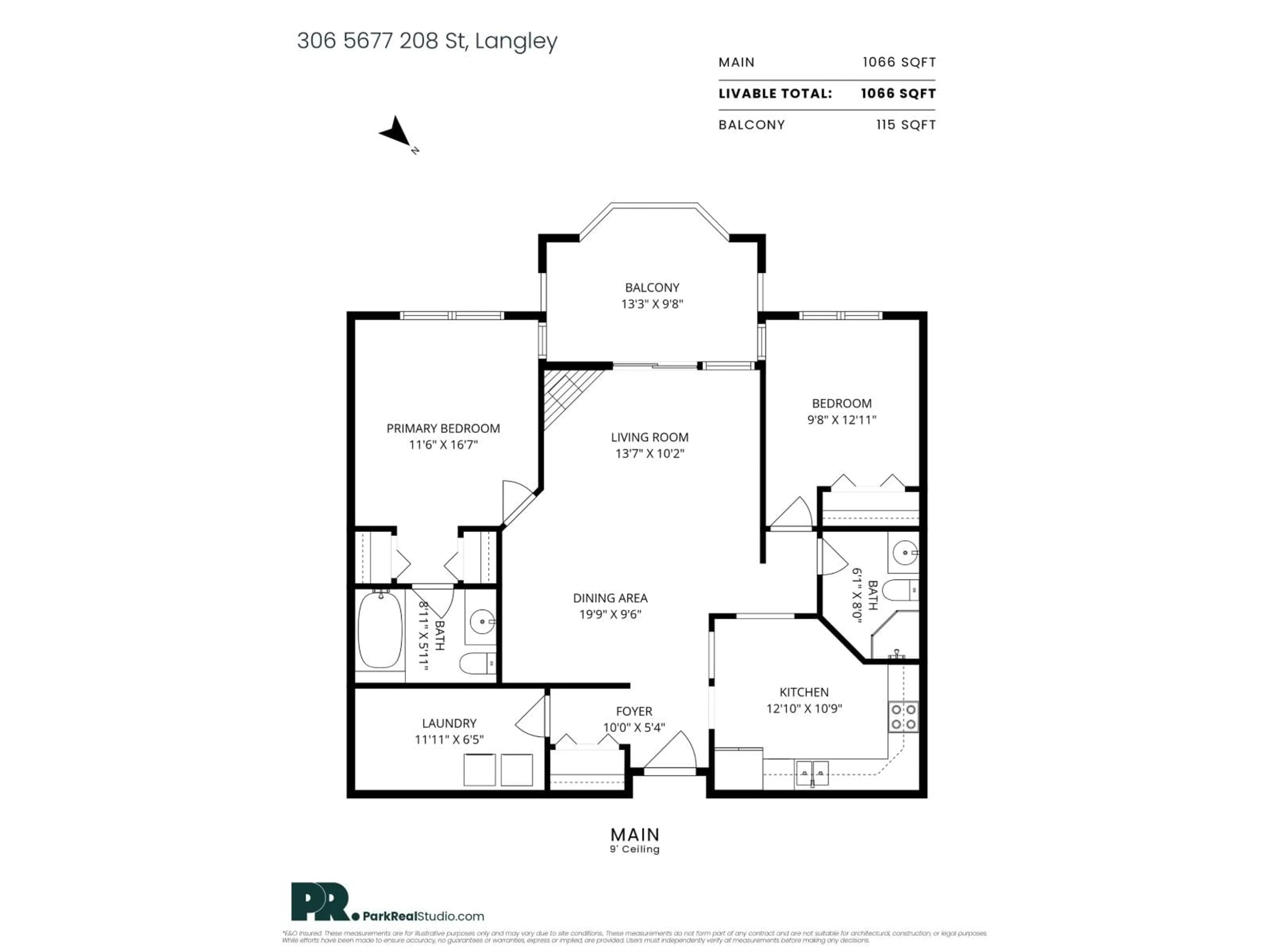 Floor plan for 306 - 5677 208 STREET, Langley British Columbia V3A8J5