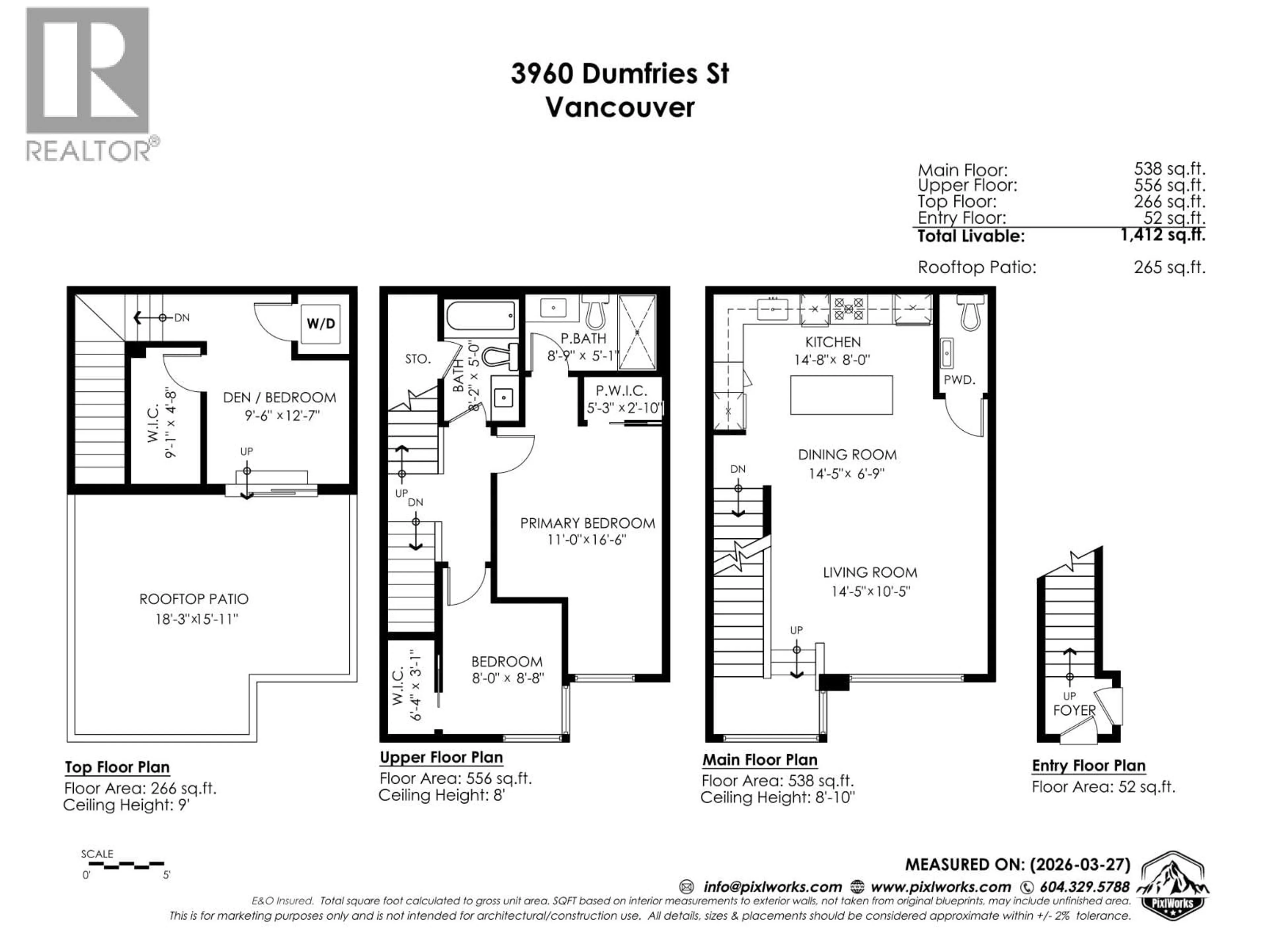 Floor plan for 3960 DUMFRIES STREET, Vancouver British Columbia V5N0J1