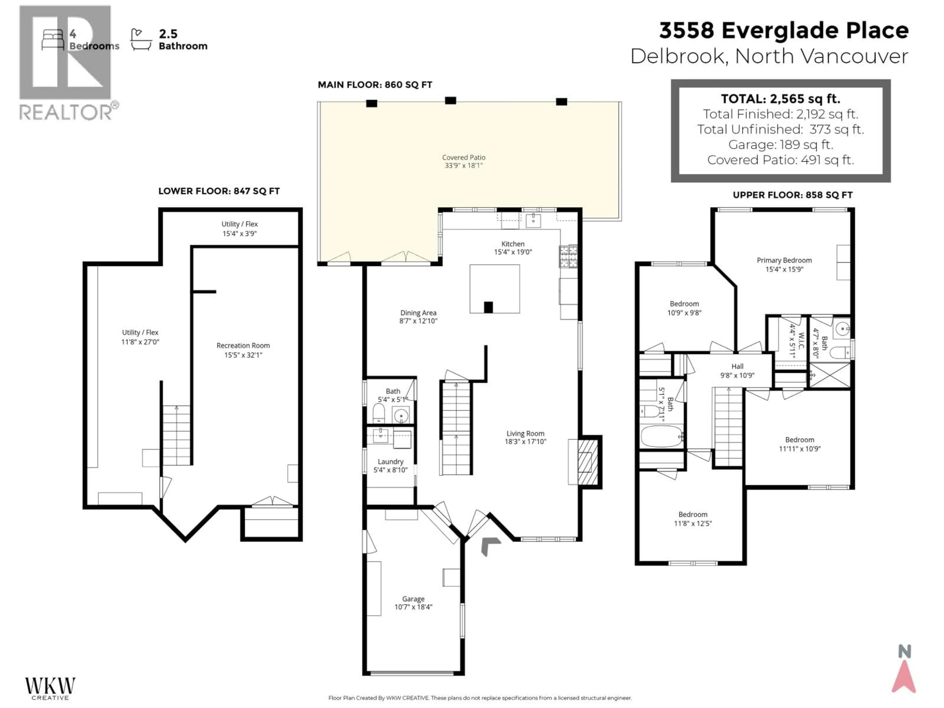 Floor plan for 3558 EVERGLADE PLACE, North Vancouver British Columbia V7N3T9
