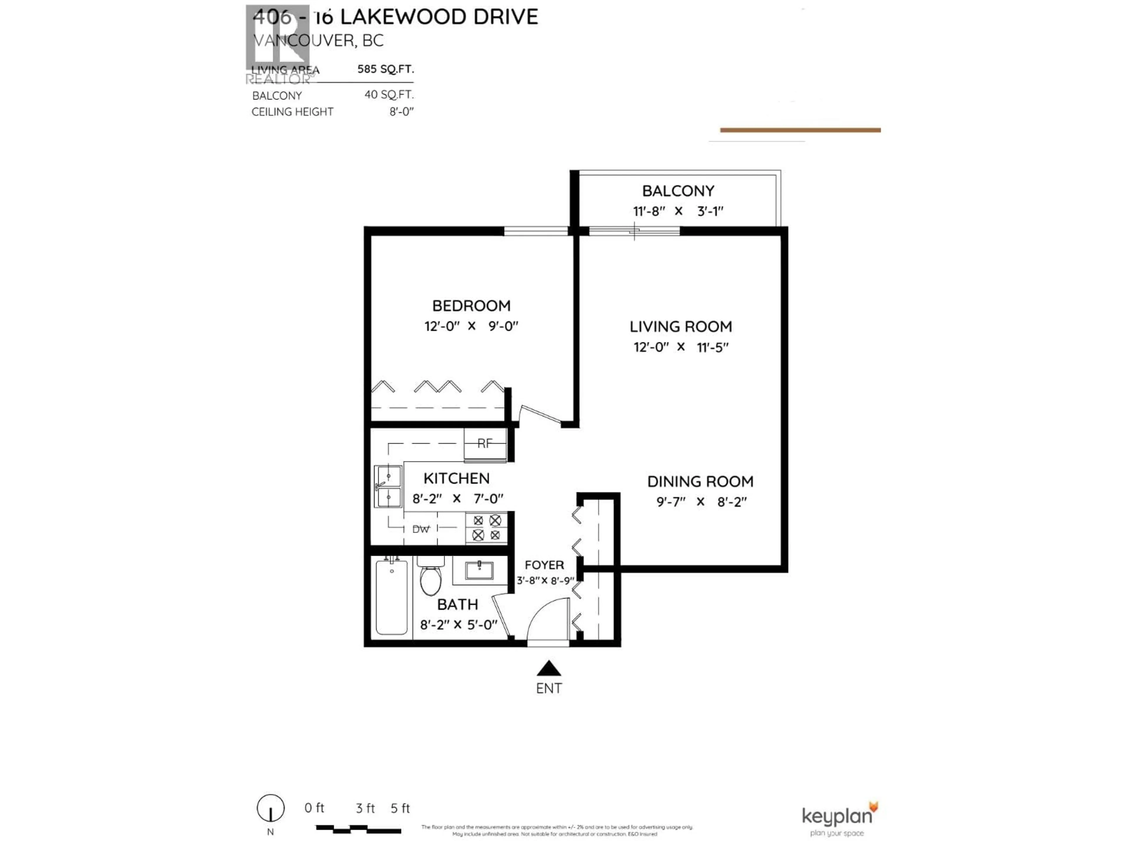Floor plan for 406 - 16 LAKEWOOD DRIVE, Vancouver British Columbia V5L4L1
