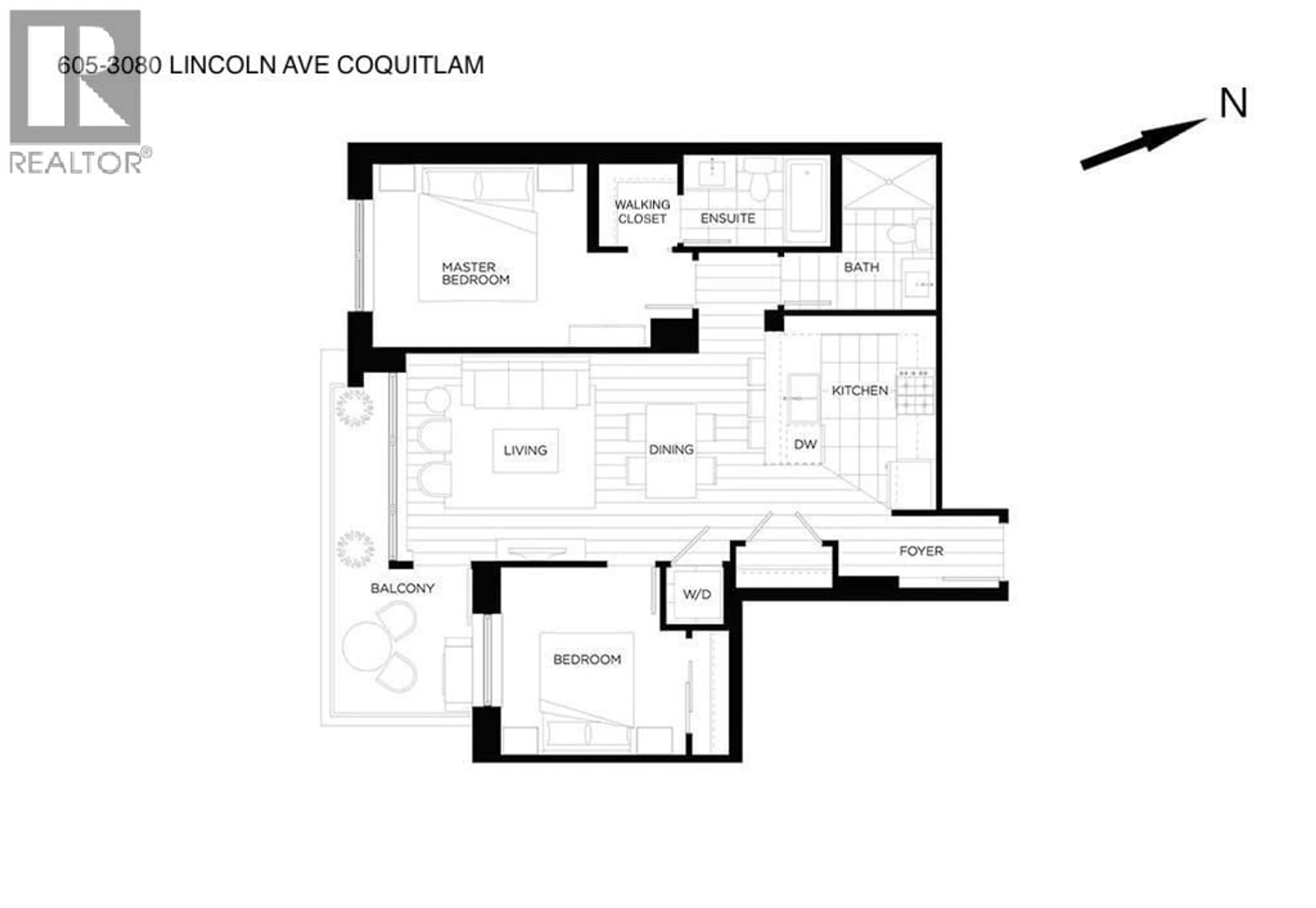 Floor plan for 605 - 3080 LINCOLN AVENUE, Coquitlam British Columbia V3B0L9