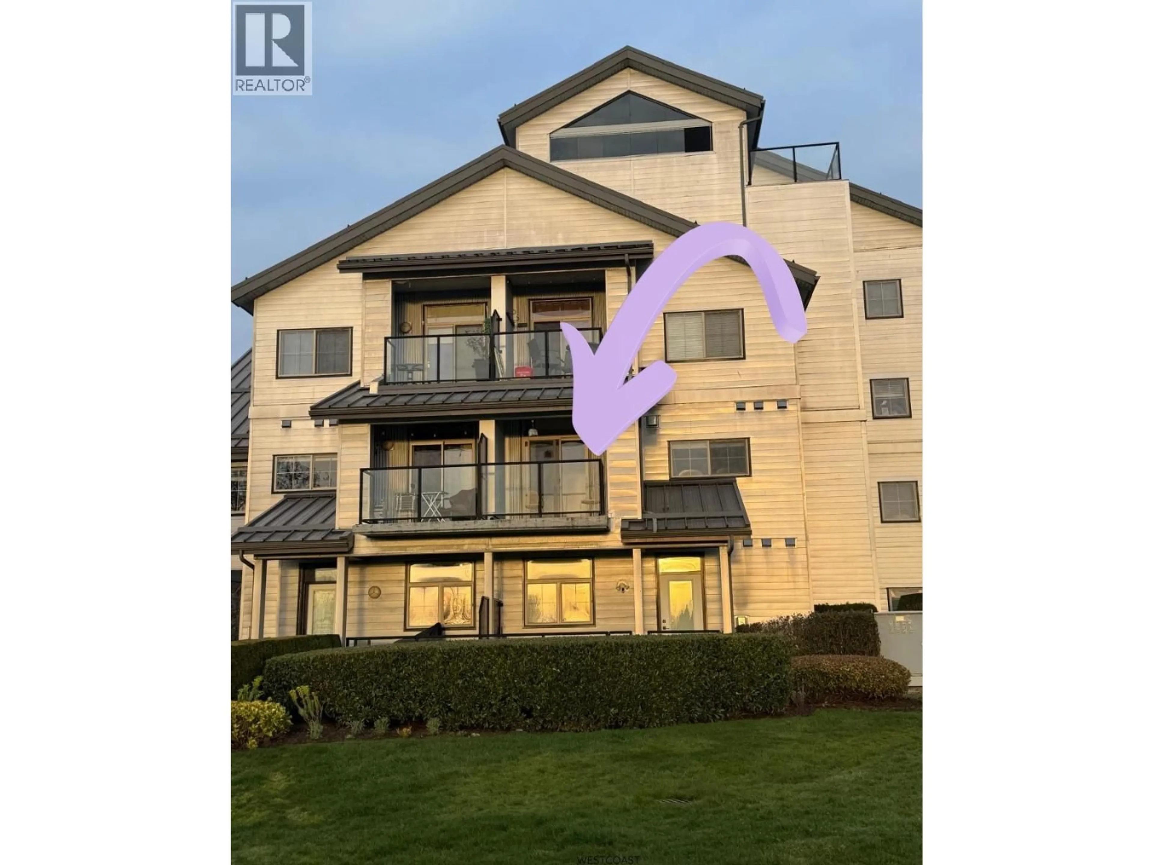 A pic from outside/outdoor area/front of a property/back of a property/a pic from drone, water/lake/river/ocean view for 202 - 6233 LONDON ROAD, Richmond British Columbia V7E6R7