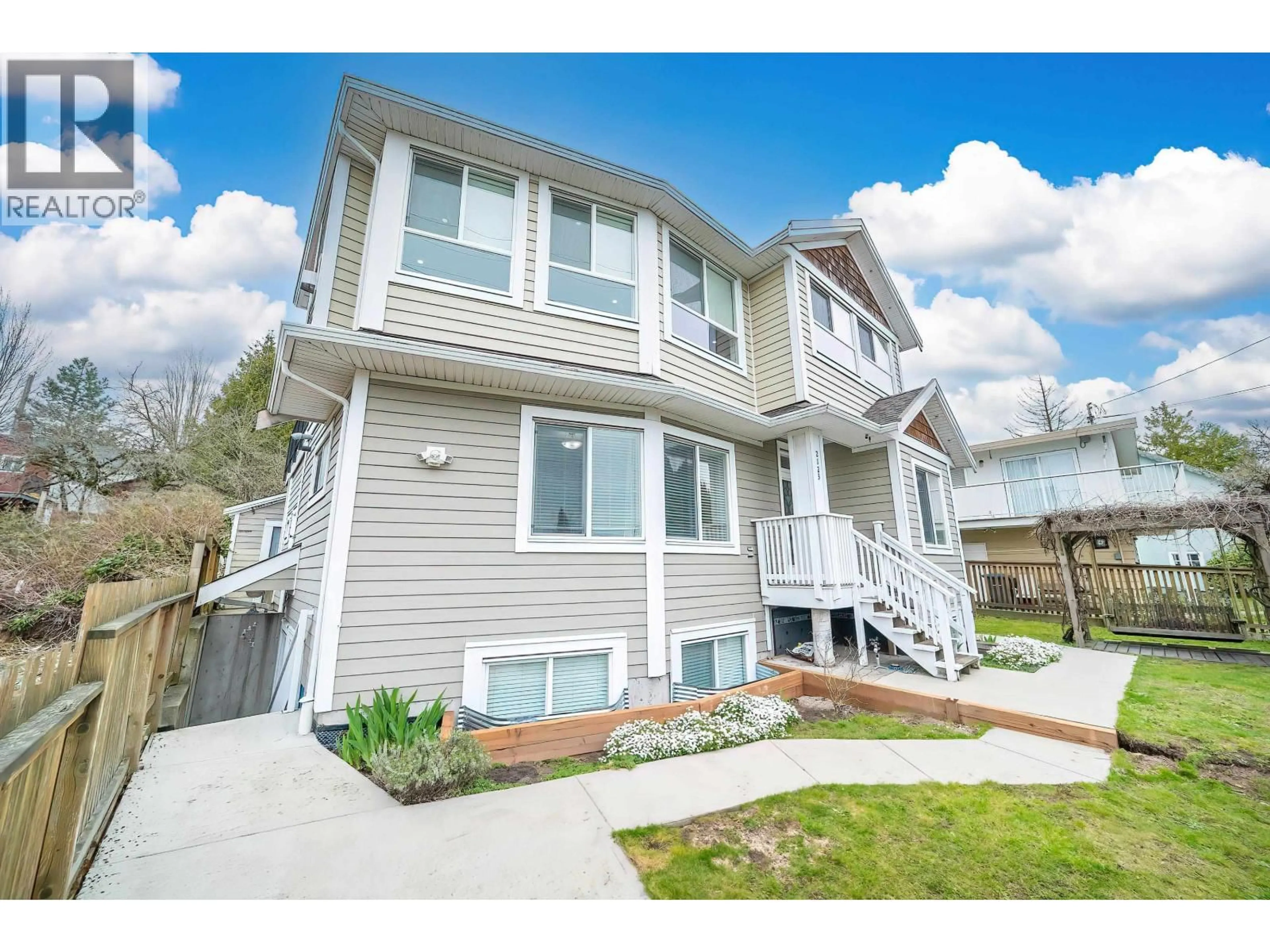 Home with vinyl exterior material, street for 2123 SEVENTH AVENUE, New Westminster British Columbia V3M2L7